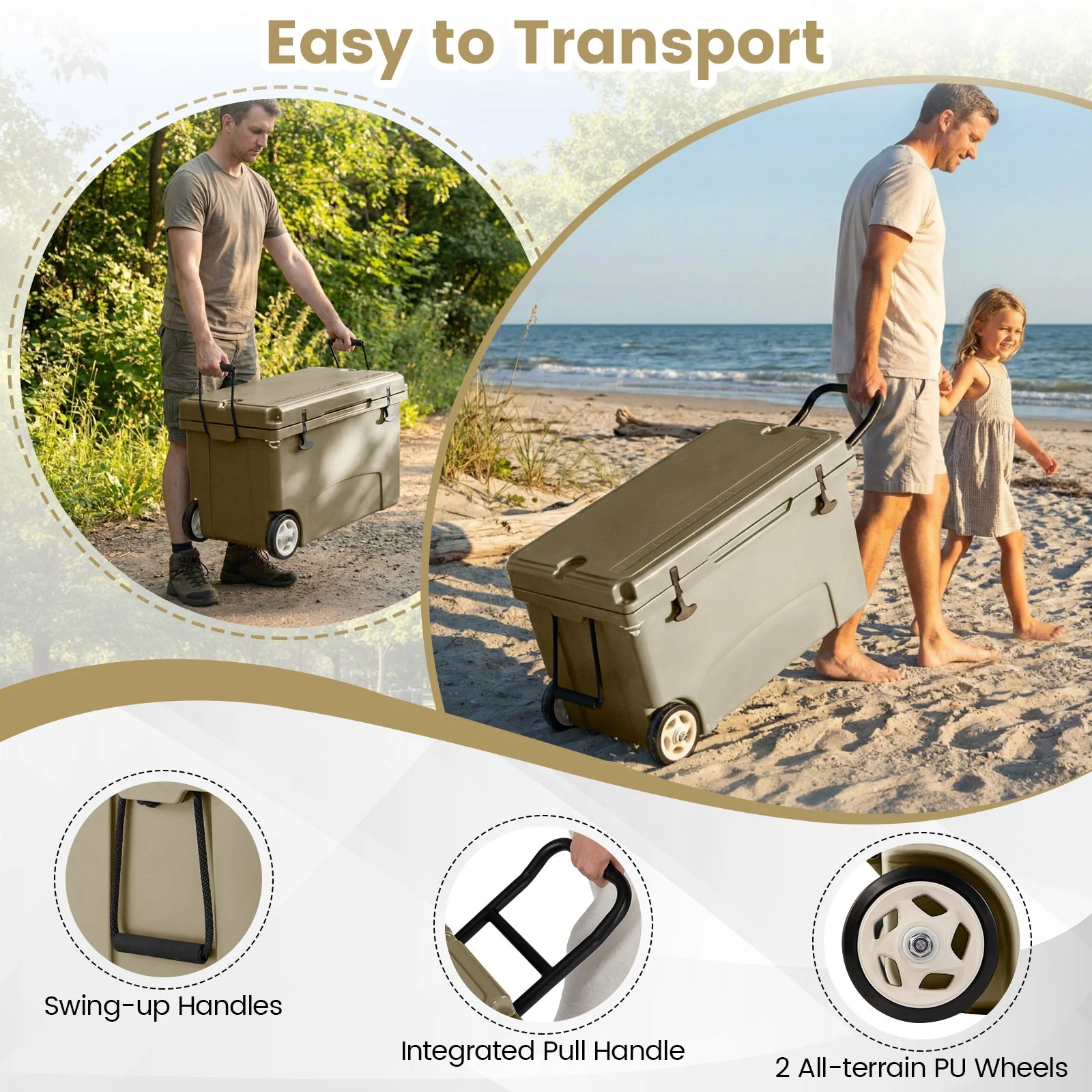 75 Quart Portable Hard Cooler with 6-Day Ice Retention and Wheels - Image 15