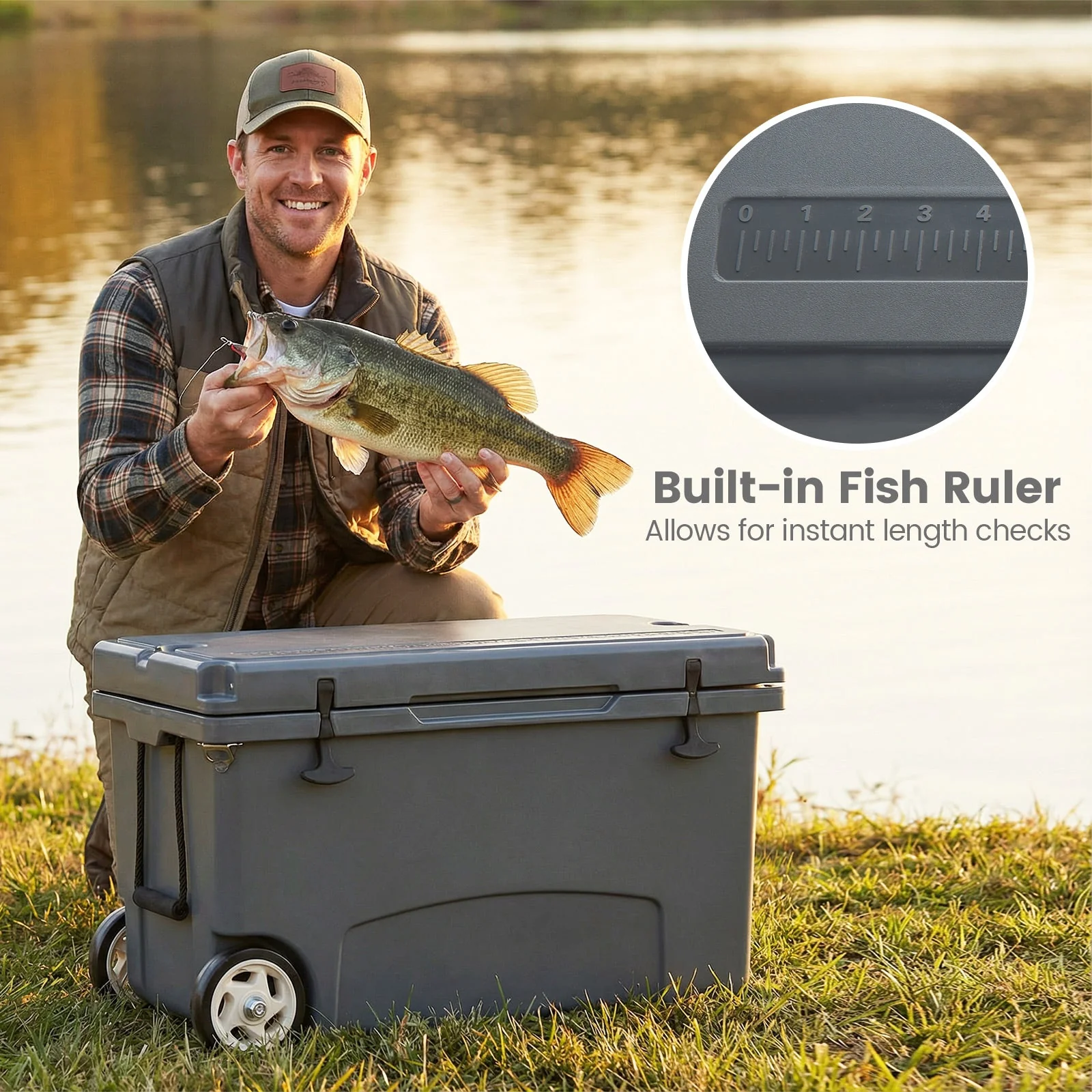 75 Quart Portable Hard Cooler with 6-Day Ice Retention and Wheels - Image 4