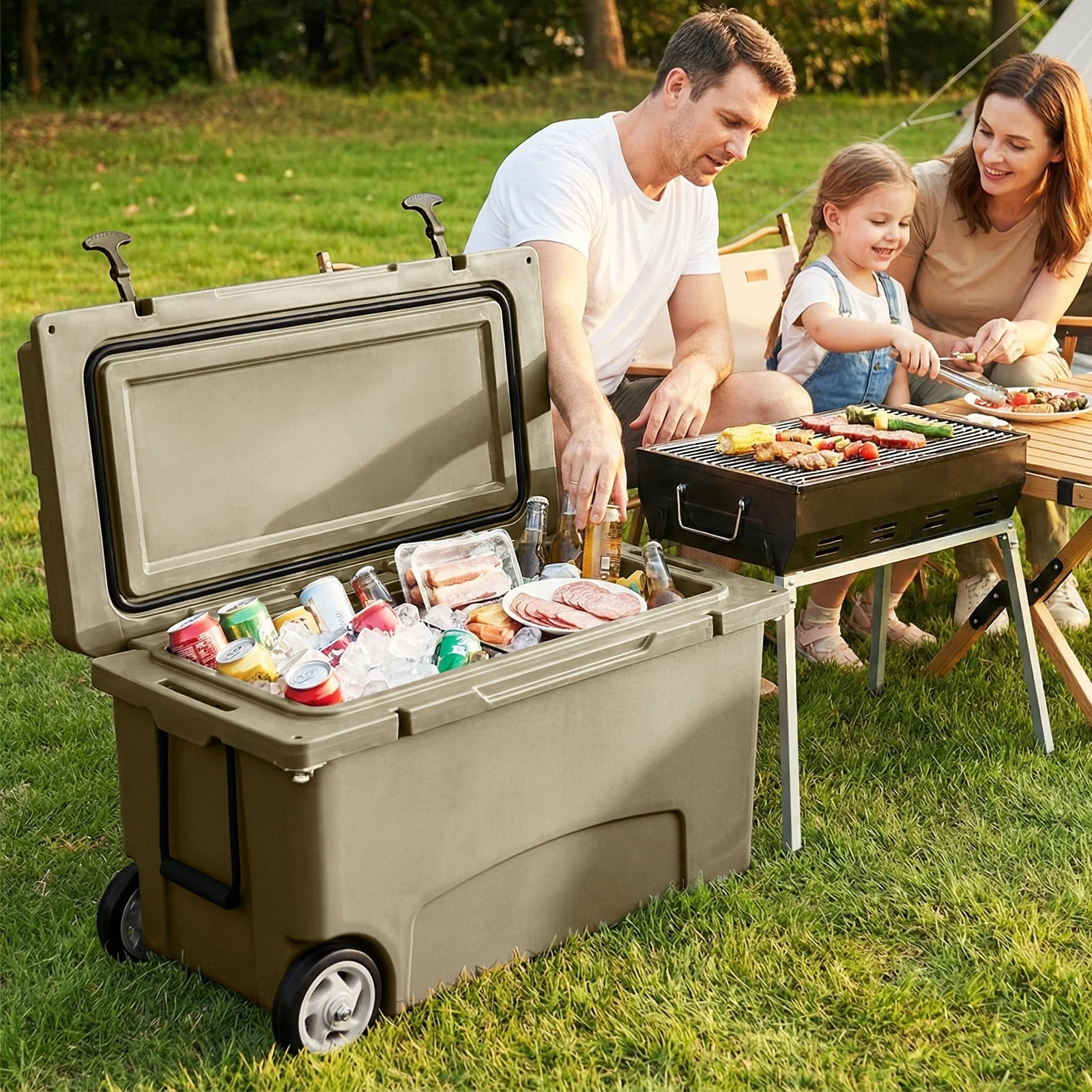 75 Quart Portable Hard Cooler with 6-Day Ice Retention and Wheels - Image 9