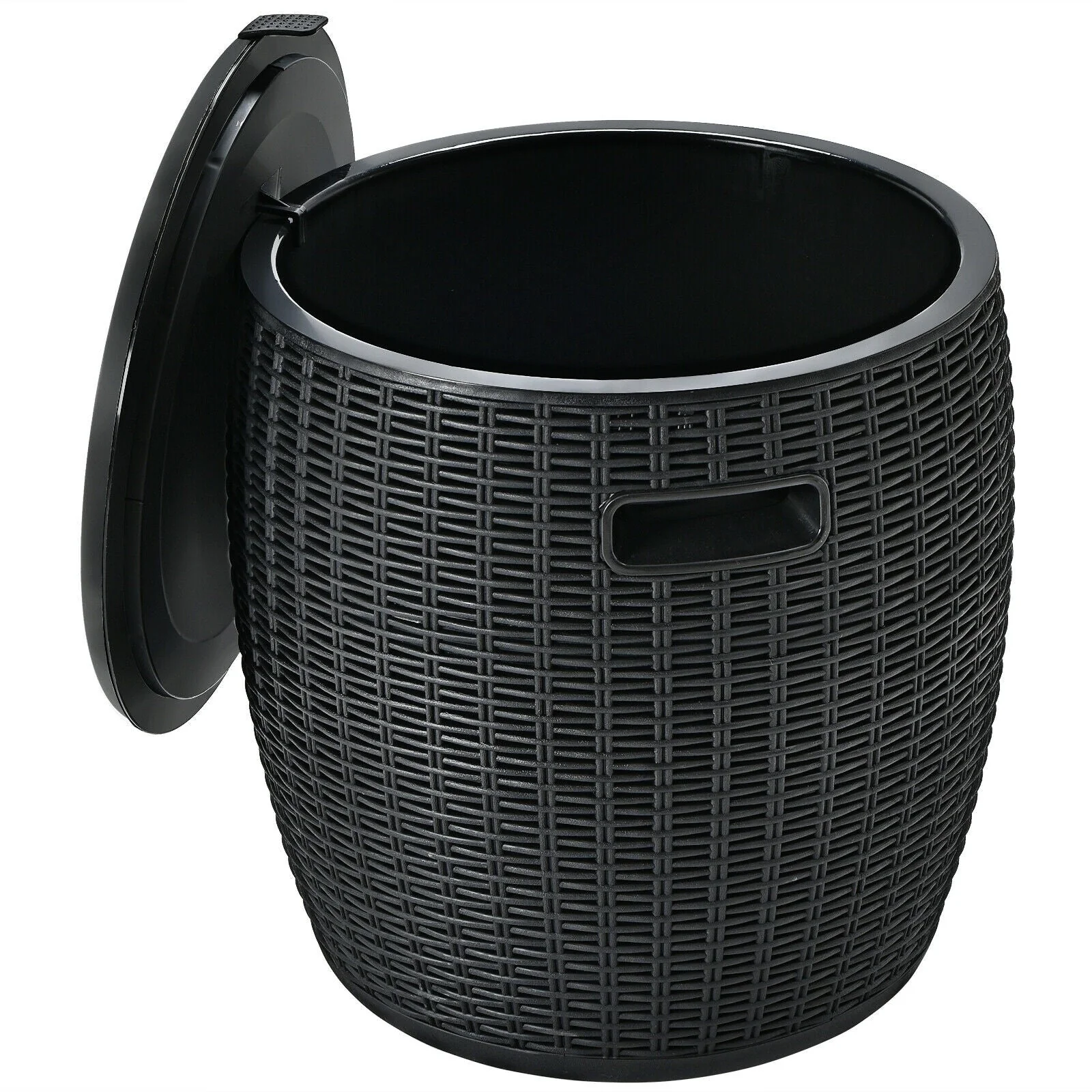 9.5 Gallon 4-in-1 Patio Rattan Cool Bar Cocktail Table Side Table