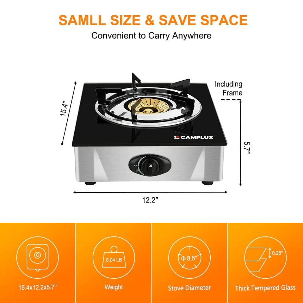 9,500 BTU Propane Single Burner Camp Stoves with Auto Ignition - Image 8