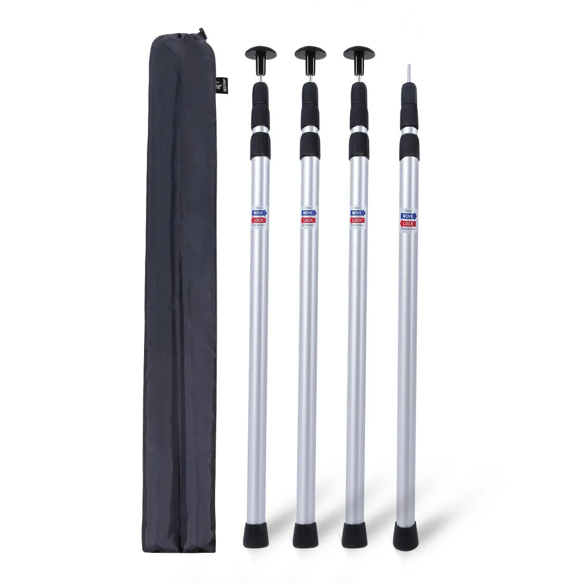 Aluminum Adjustable Telescoping Tarp Poles - Image 9