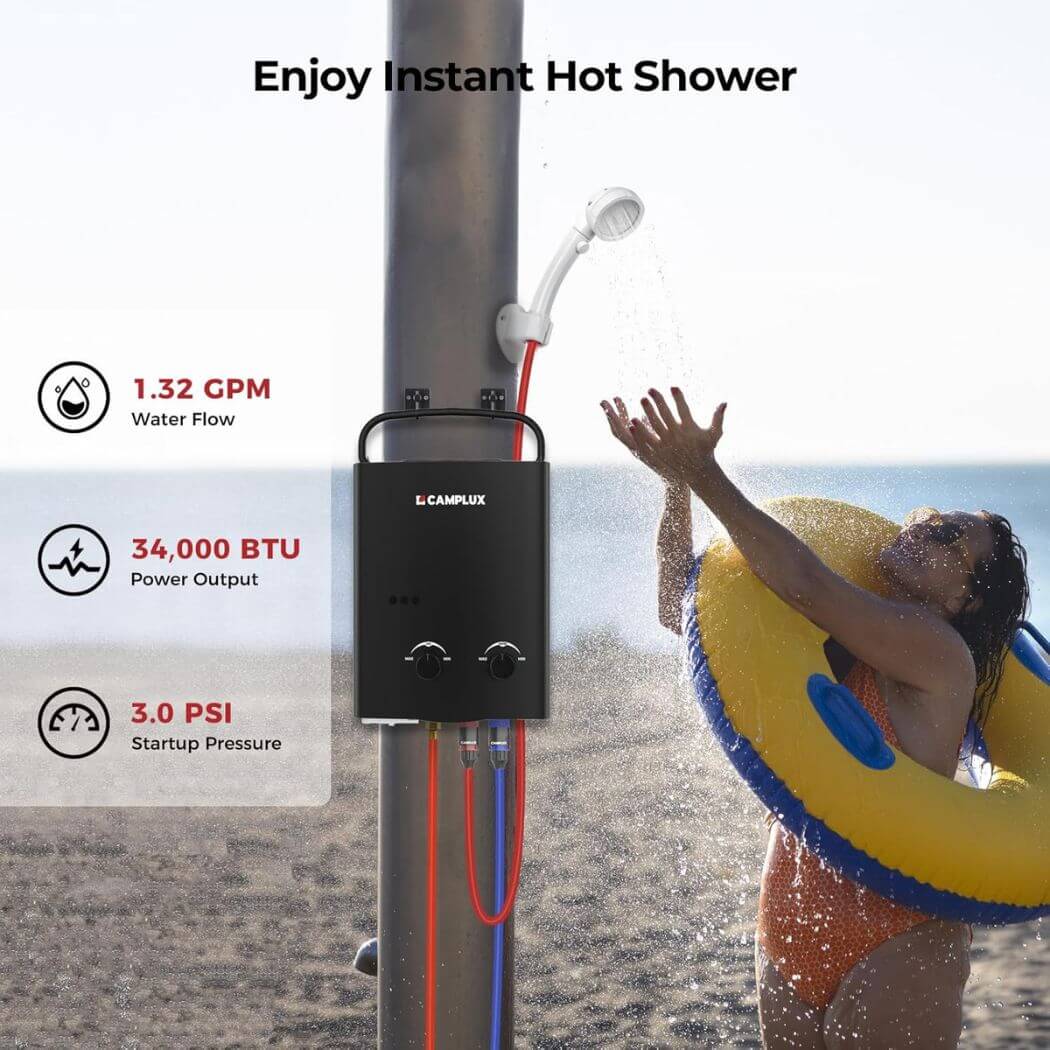 Camplux AY132B Portable Propane Water Heater - Image 4