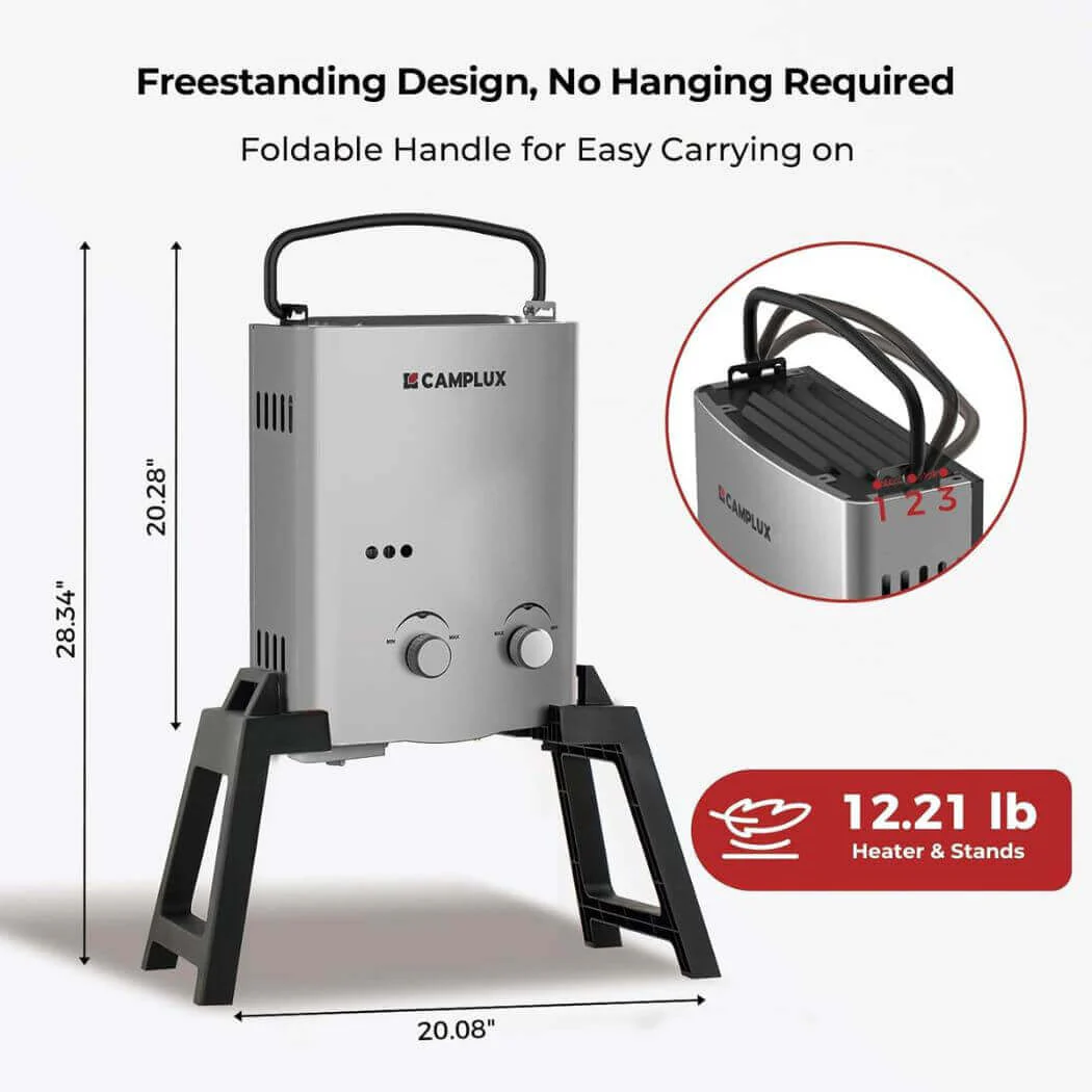 Camplux AY132GMAX Portable Propane Water Heater With Stand - Image 4