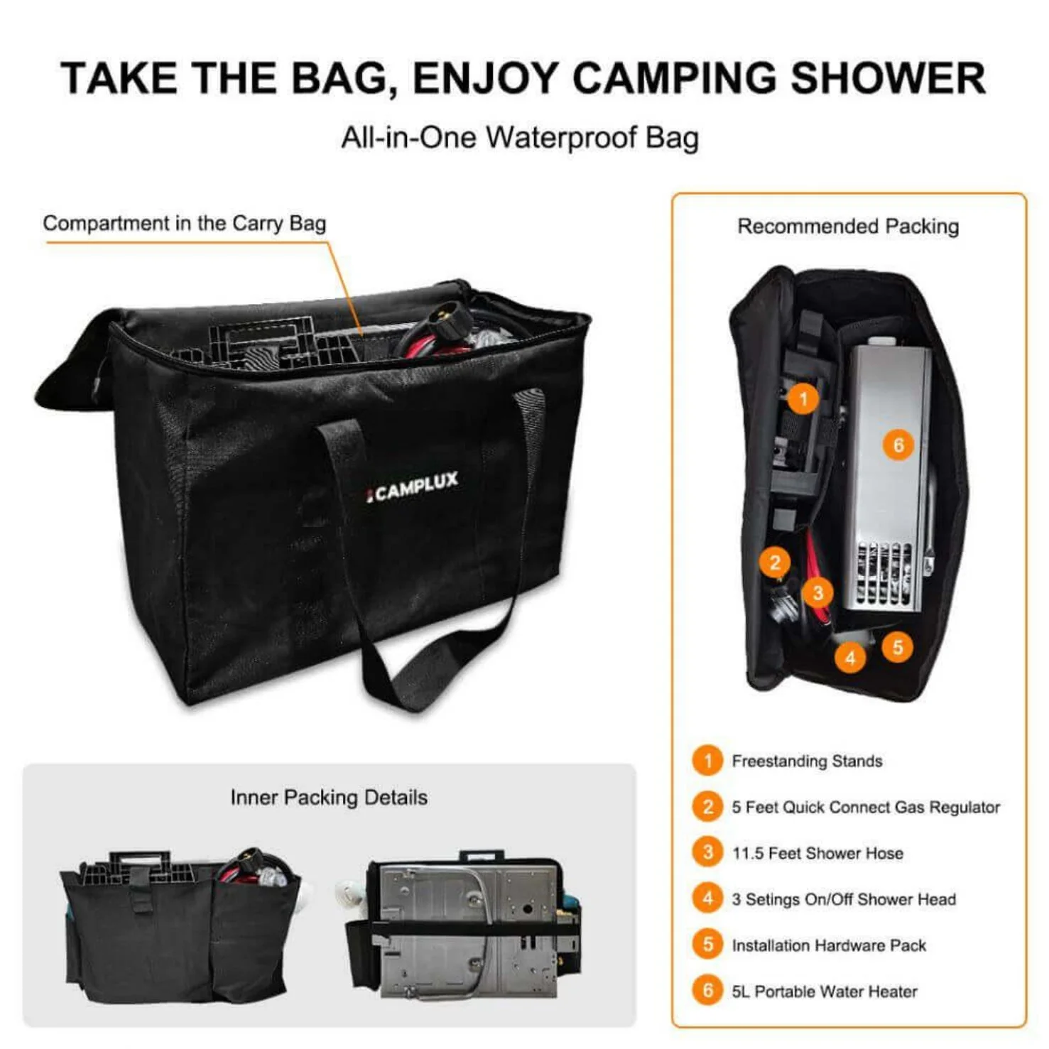 Camplux AY132GMAX Portable Propane Water Heater With Stand - Image 5
