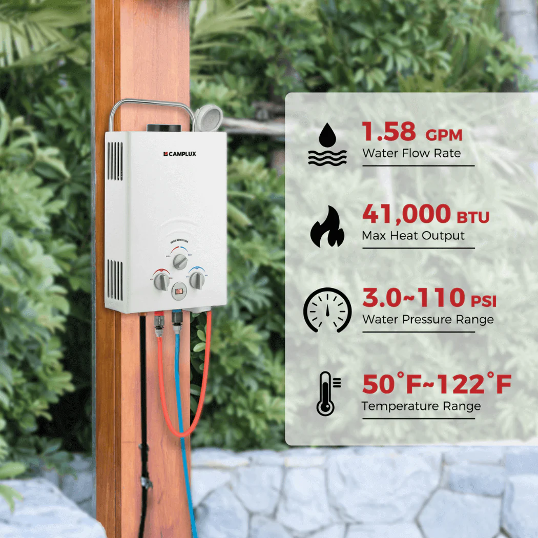 Camplux BW158 Camping Water Heater Propane - Image 3