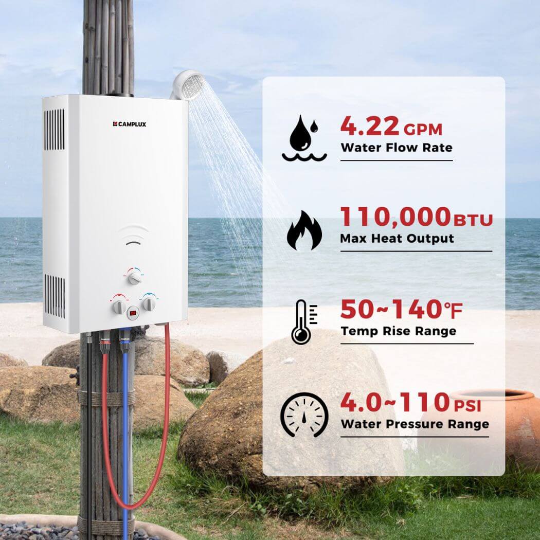 Camplux BW422 Camping Water Heater Propane - Image 3