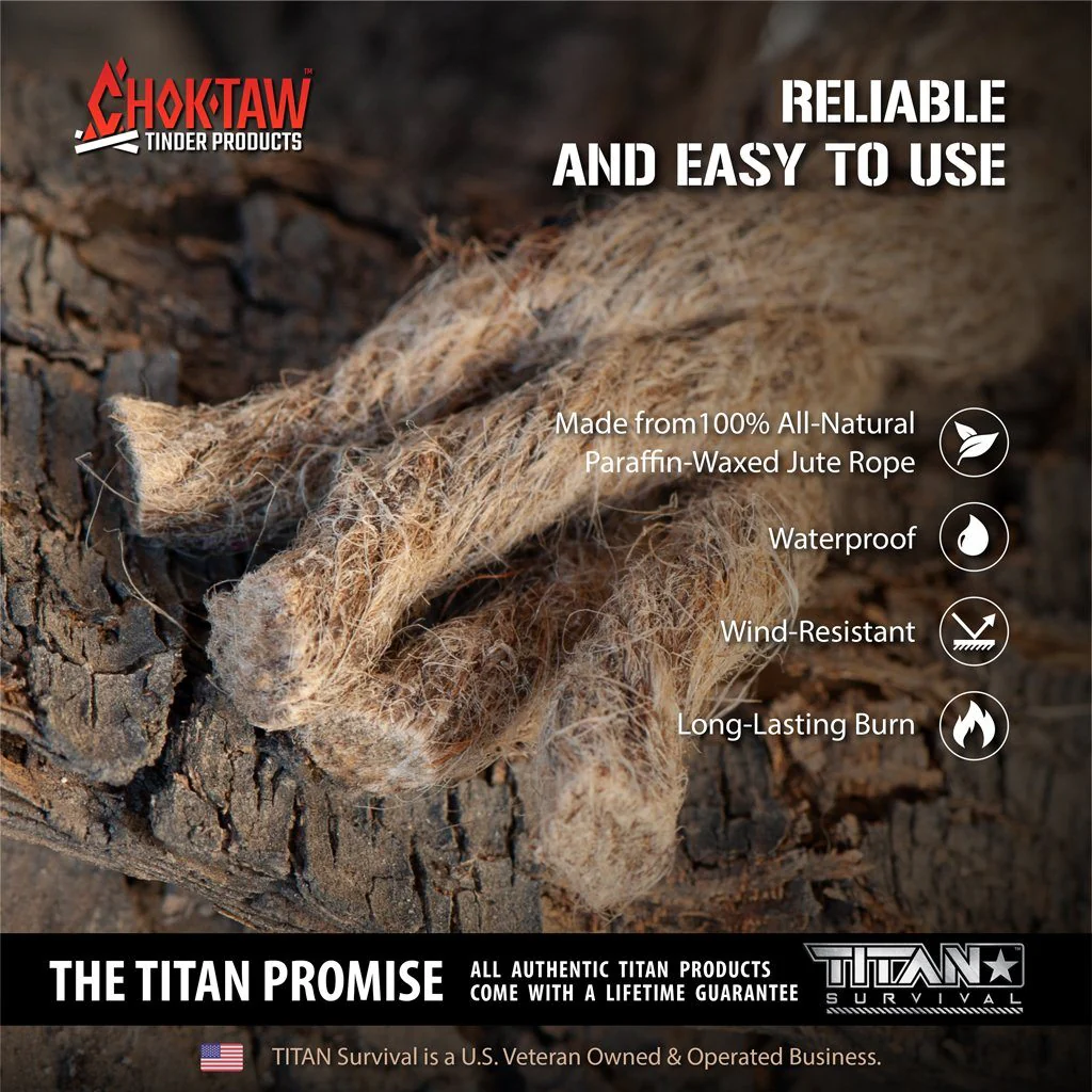 CHOKTAW Waxed Jute Rope Tinder Sticks - Image 3