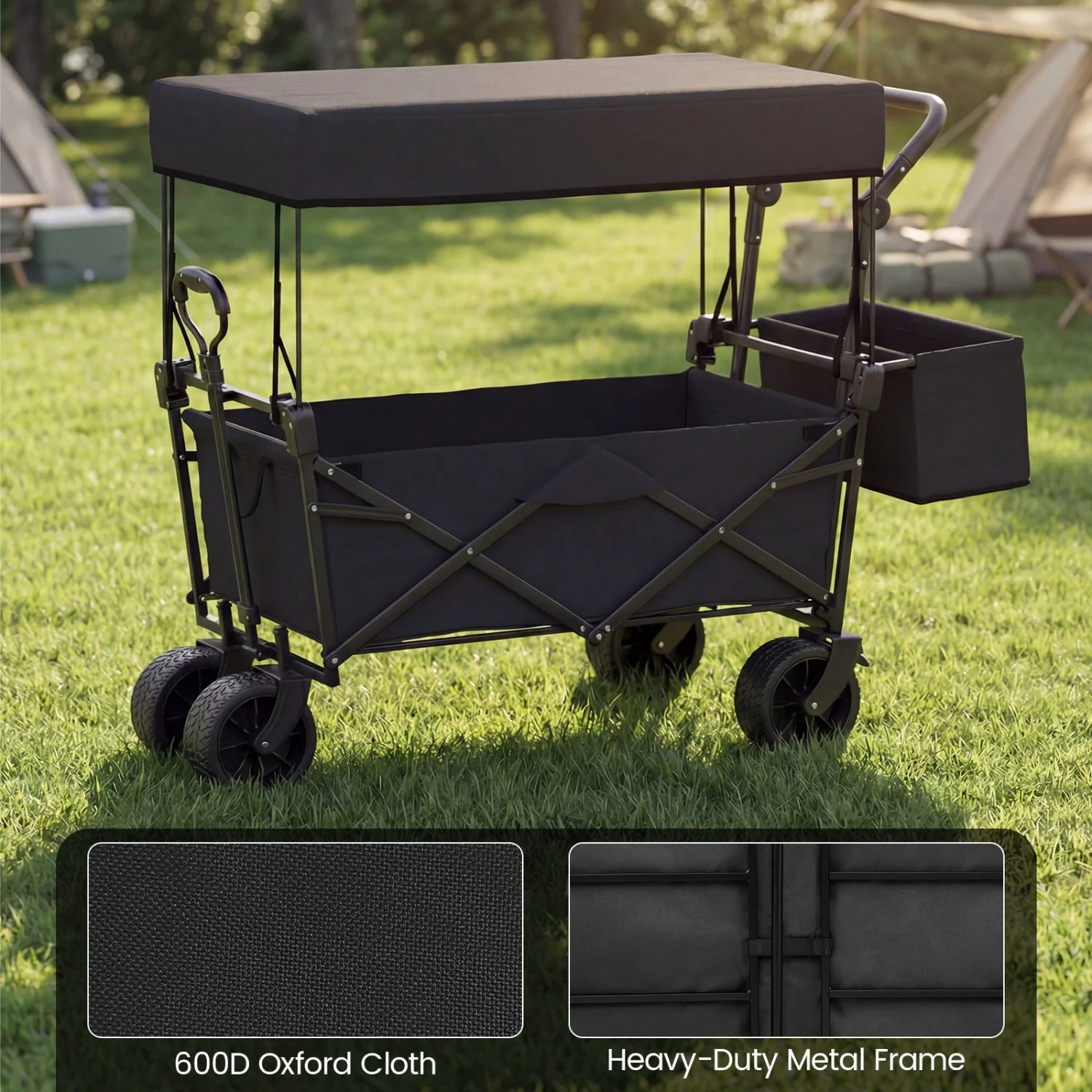 Collapsible Wagon with Removable Canopy and Detachable Storage Bag - Image 13