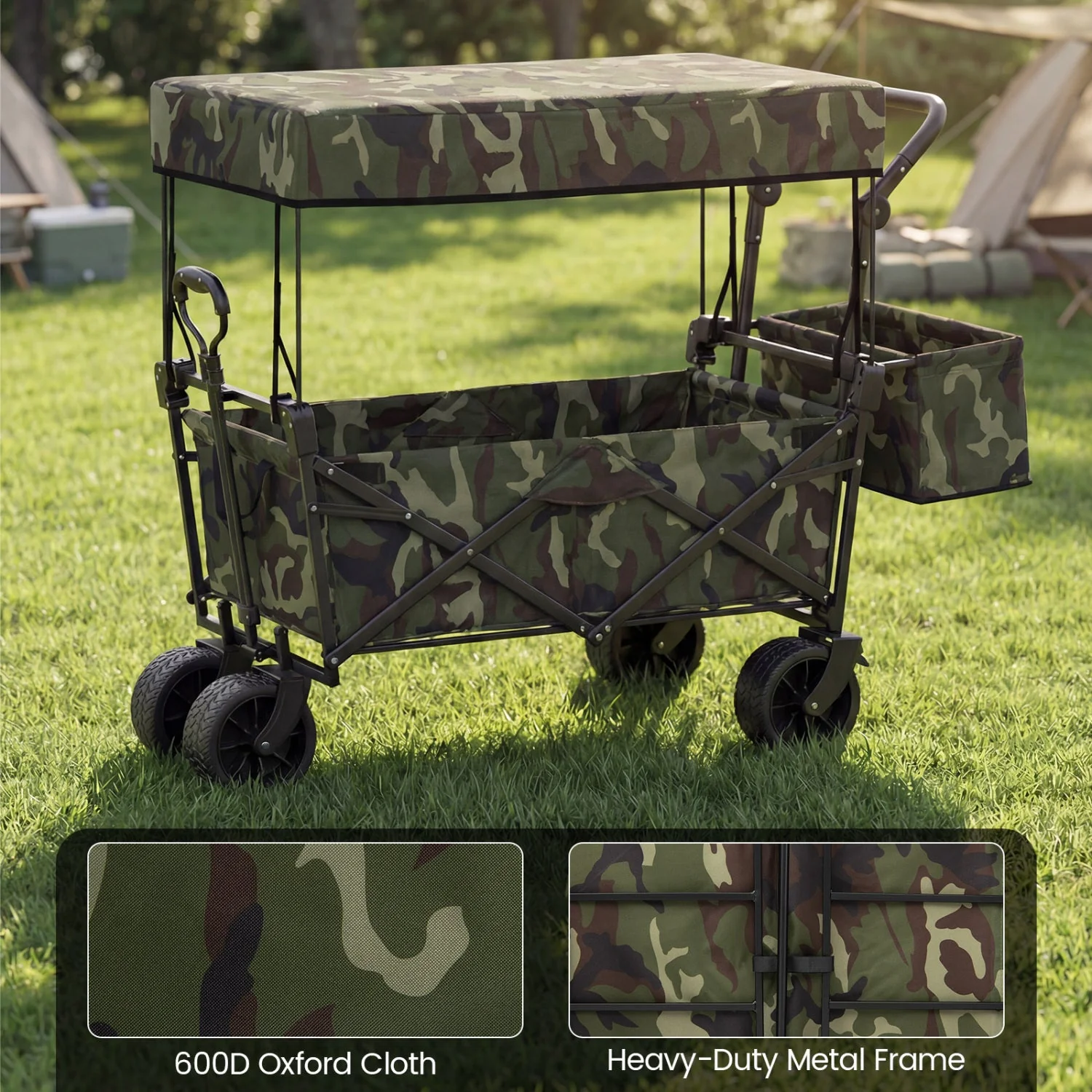 Collapsible Wagon with Removable Canopy and Detachable Storage Bag - Image 21