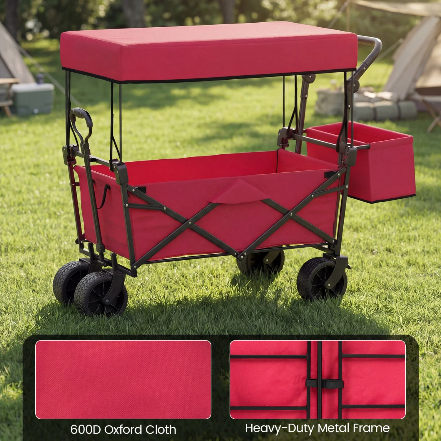 Collapsible Wagon with Removable Canopy and Detachable Storage Bag - Image 29