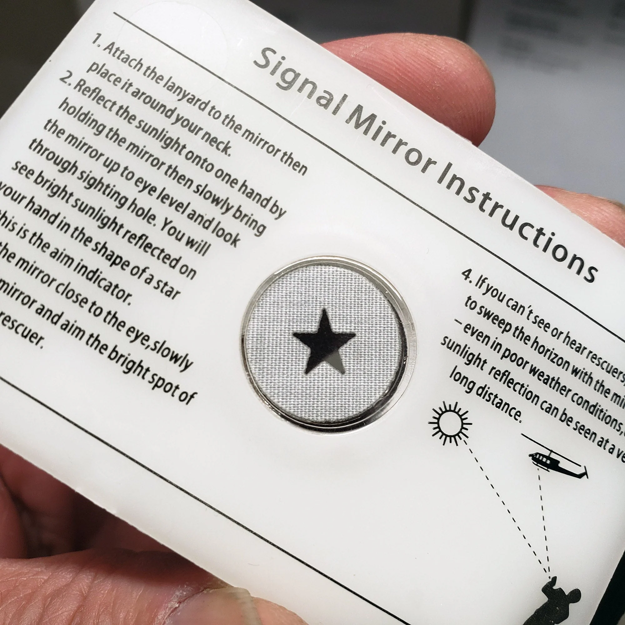 Emergency Signaling Mirror with Targeting Star for Hiking, Backpacking, Kayaking, Boating - Image 6