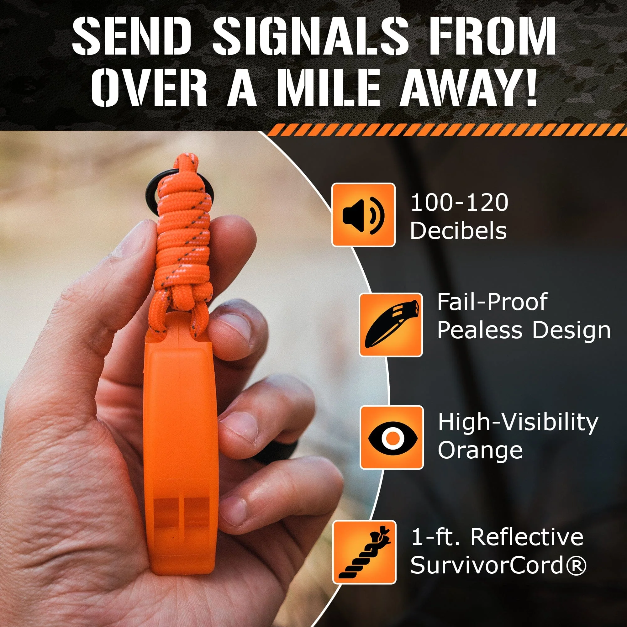 Emergency Whistles, 2-PACK - Image 3