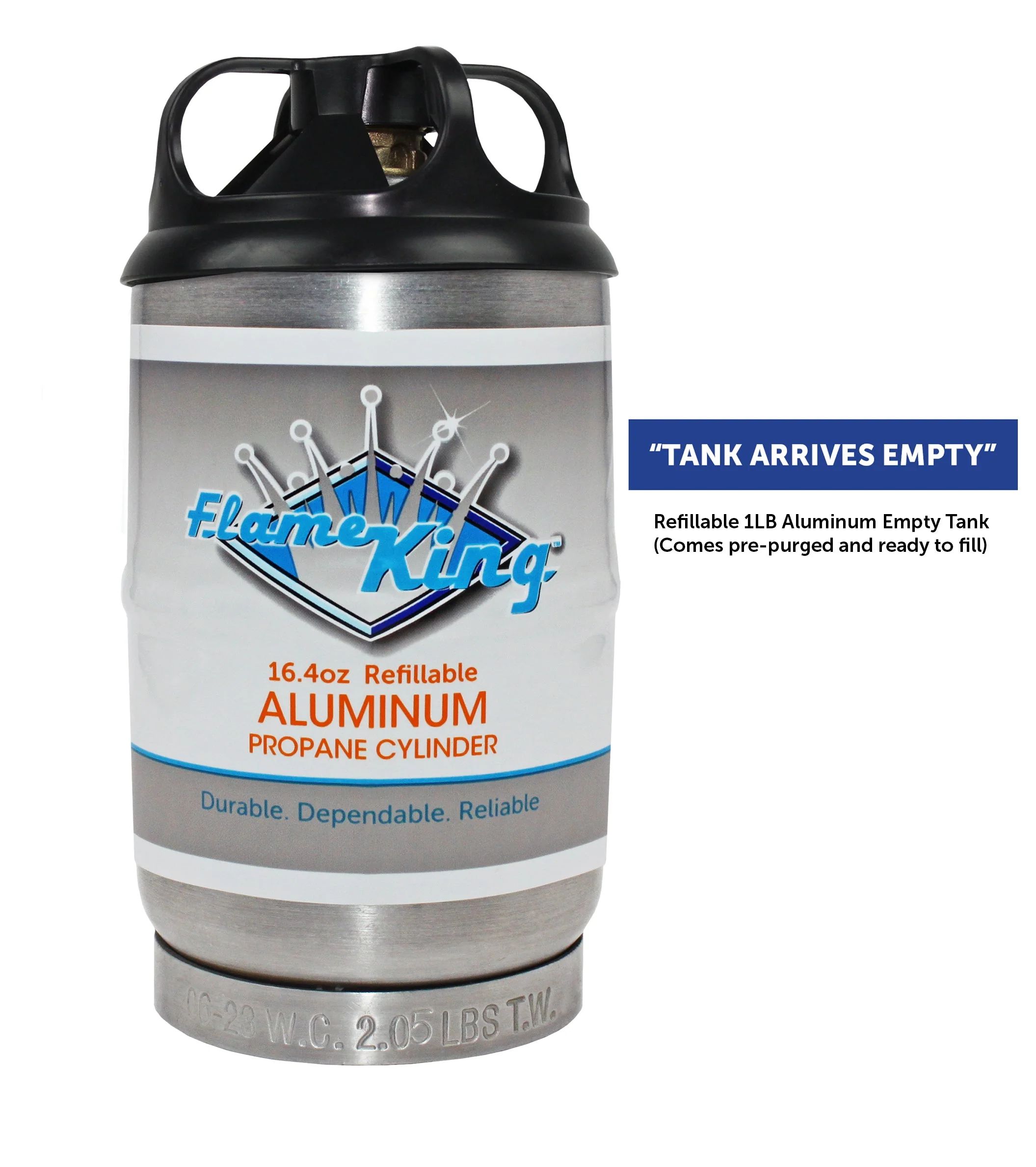 Flame King 2 pack Aluminum Eco Friendly Sustainable 1lb Empty Refillable Propane Tank LP Cylinder - Image 7