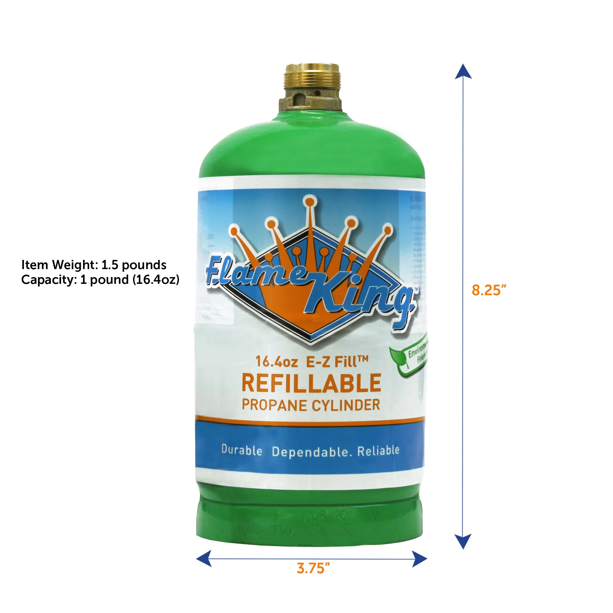 Flame King 2 pack Eco Friendly Sustainable 1lb Refillable Propane Tank LP Cylinder - Image 7