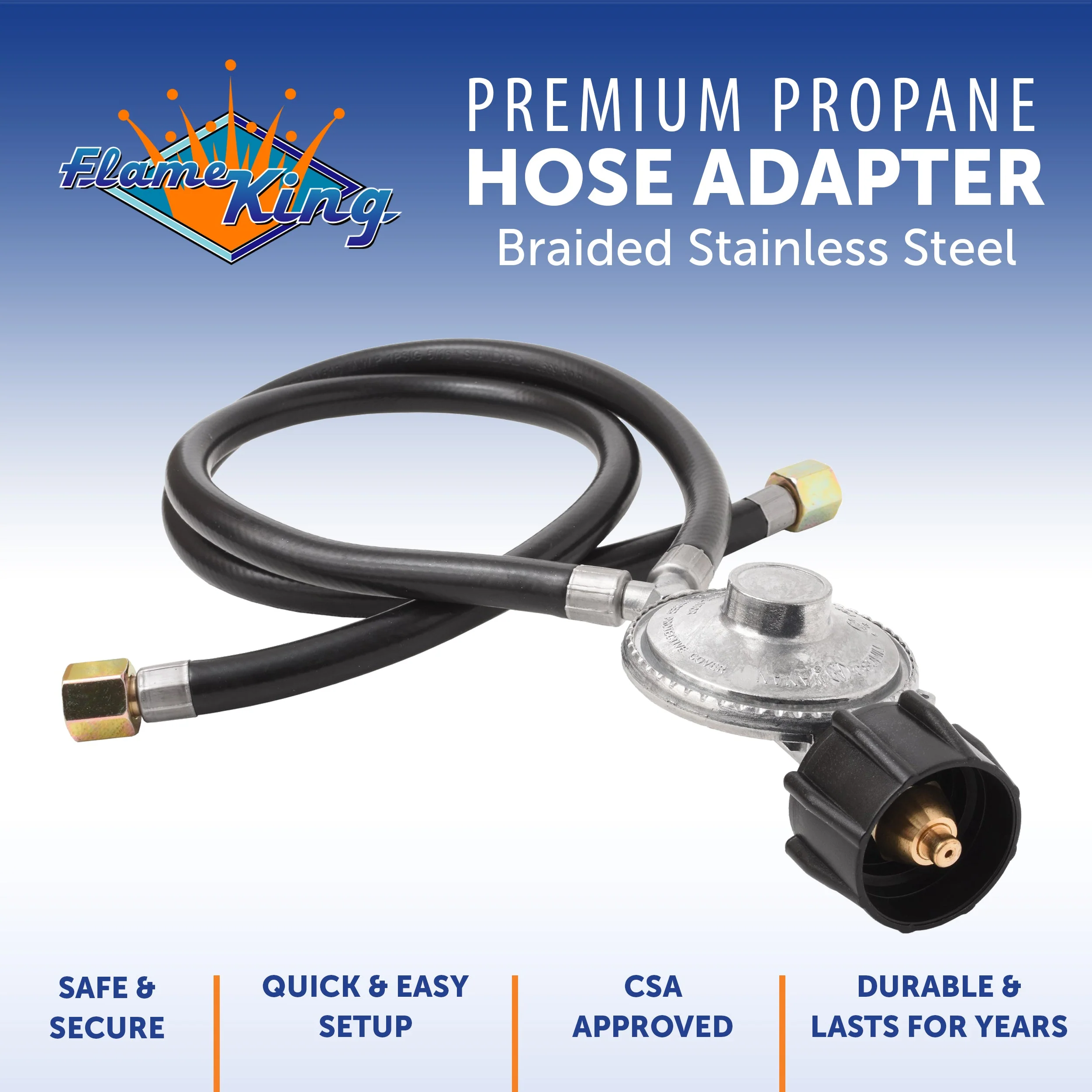Flame King Hose and Regulator for Grills with Side Burner, 24 inches - Image 6