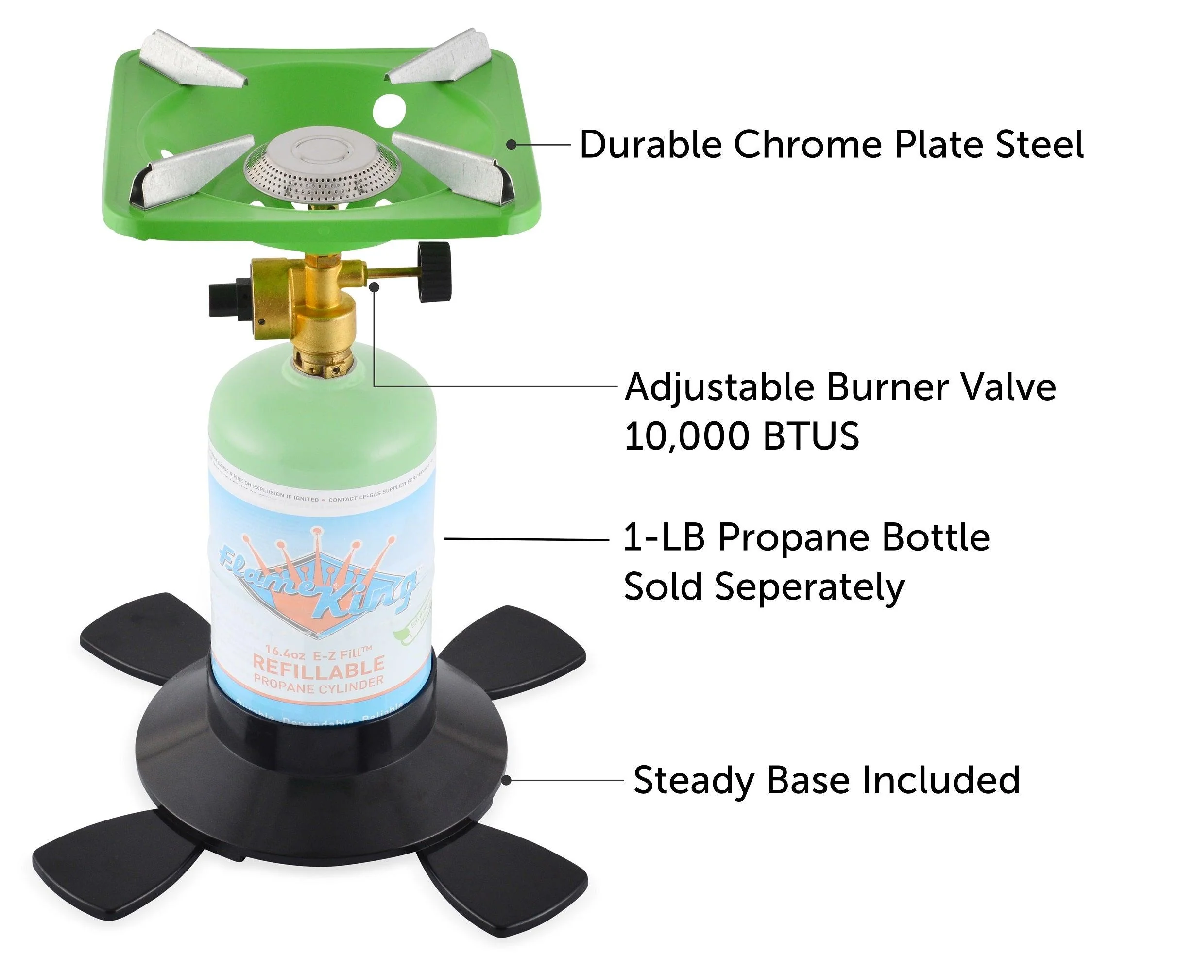 Flame King Portable Single Burner Cooker with 1 Lb Base Camping - Image 4
