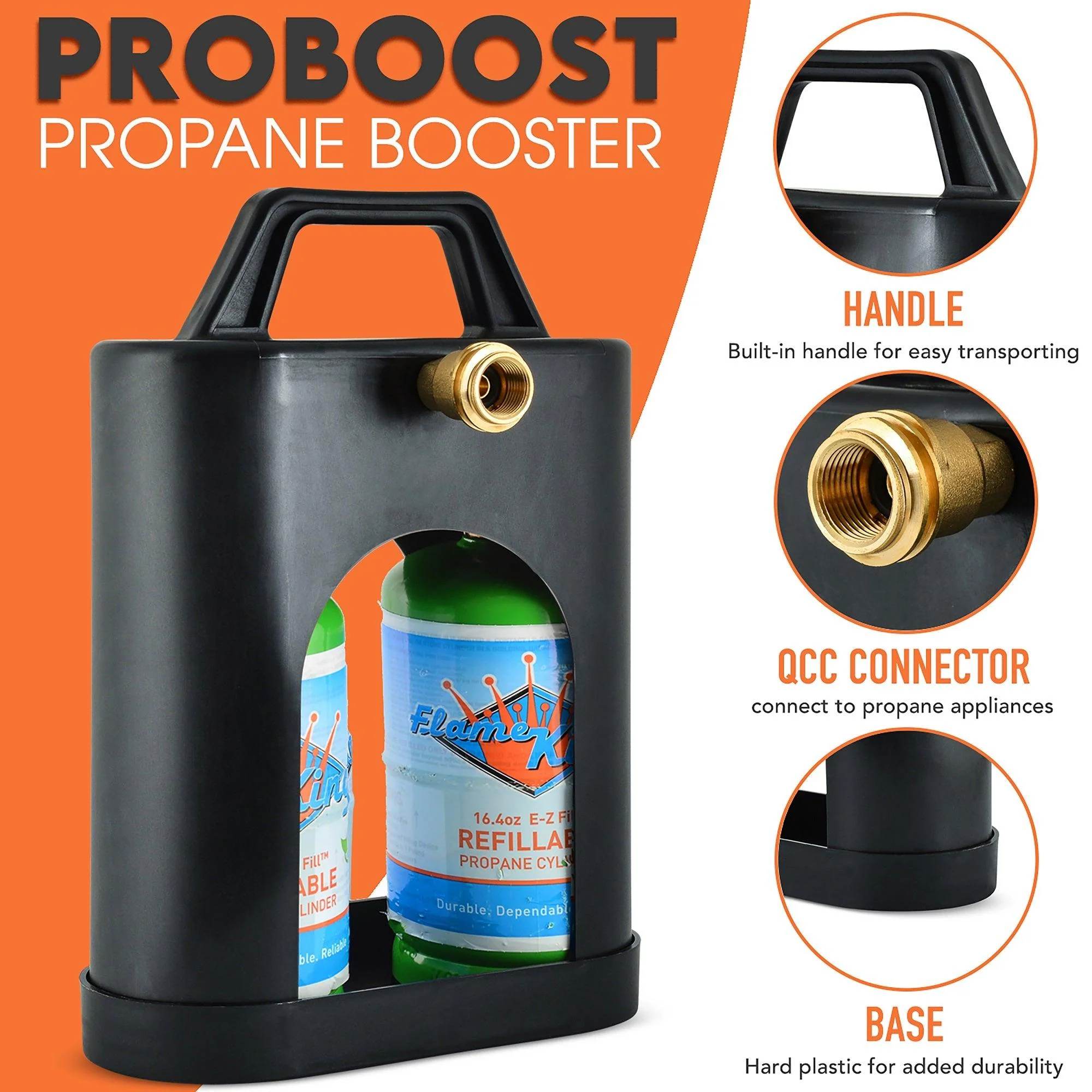 Flame King ProBoost Dual 1LB Propane Tank Carrier - Image 5