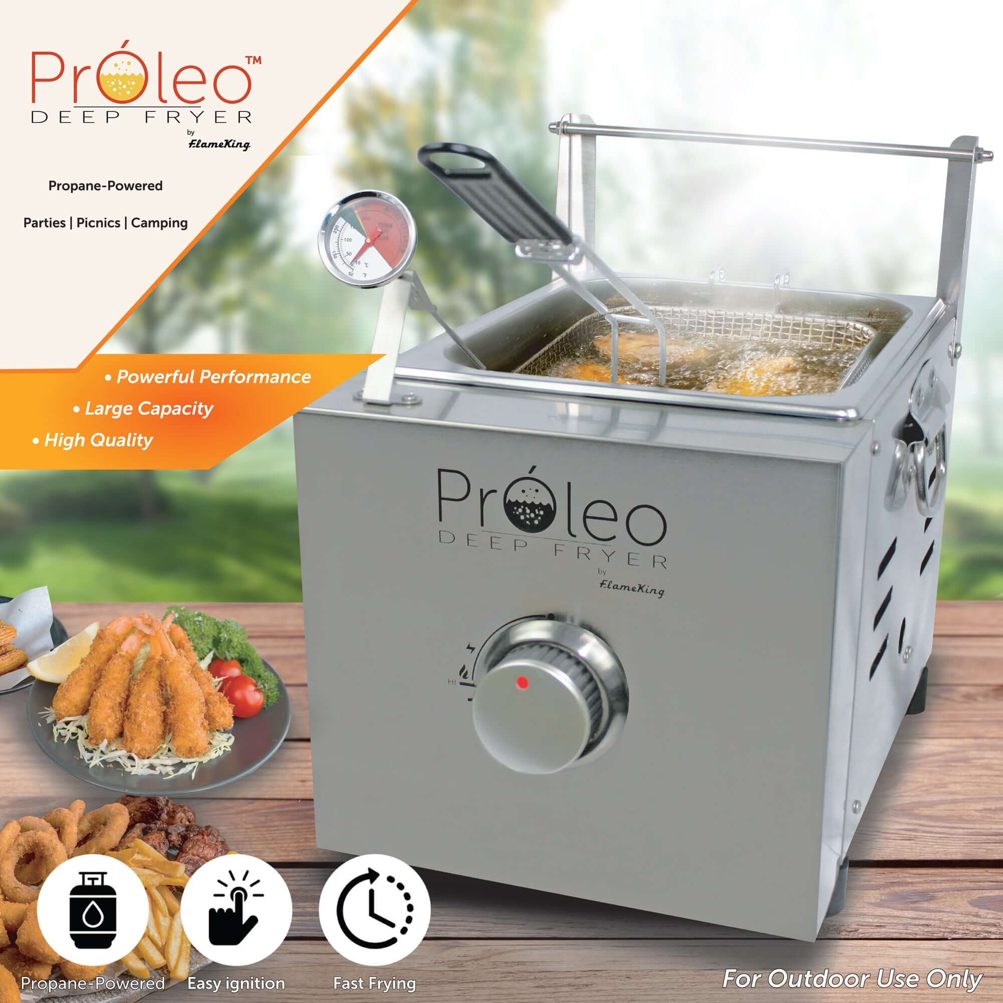 Flame King Proleo Portable Propane Deep Fryer - Image 2