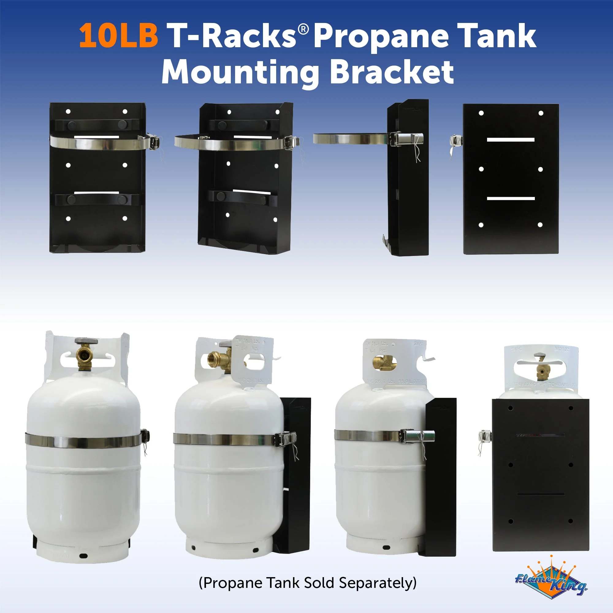 Flame King T-Racks 10lb Propane Tank Mounting Brackets Strap Campervan Overland Vehicles - Image 9