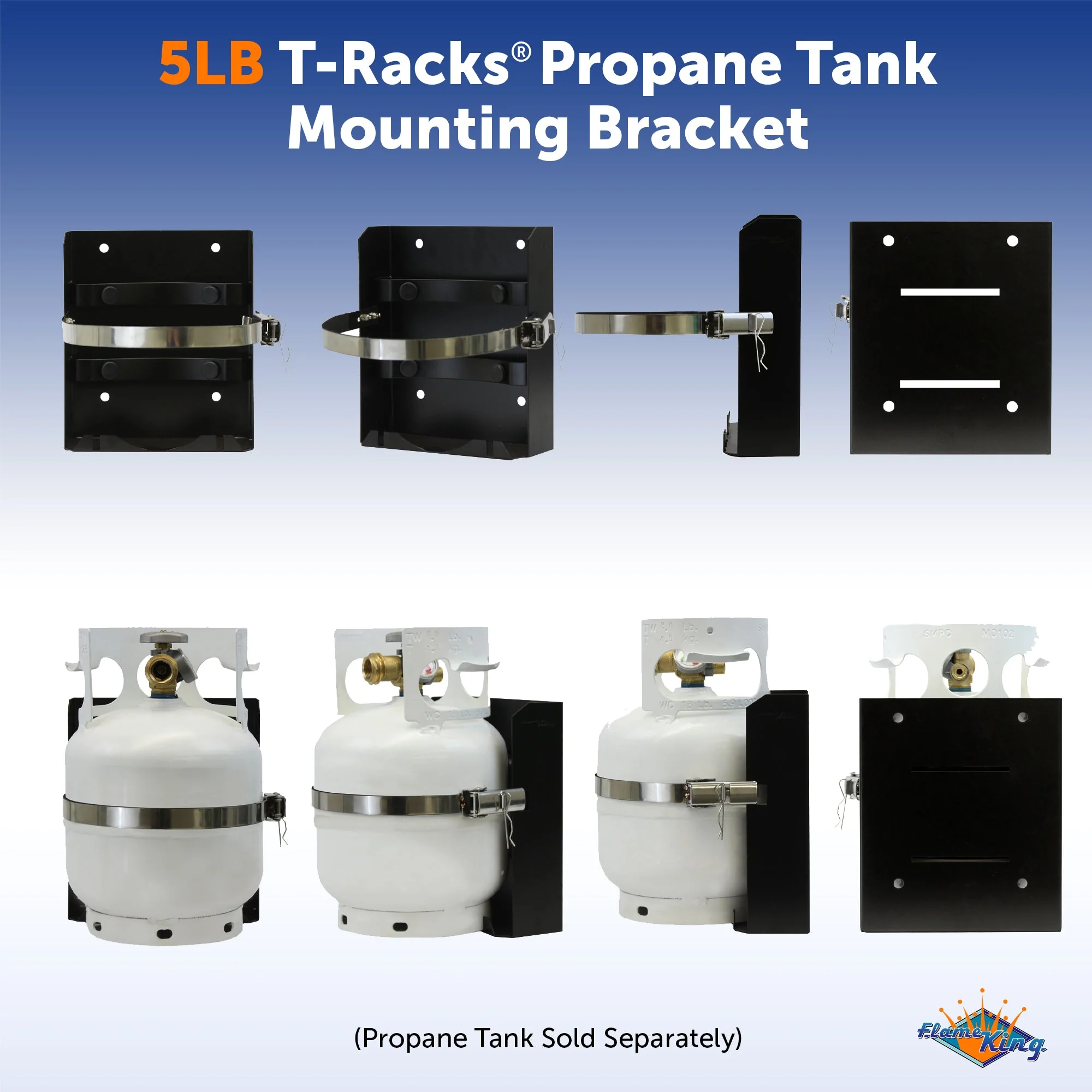 Flame King T-Racks 5lb Propane Tank Mounting Brackets Strap Campervan Overland Vehicles - Image 5