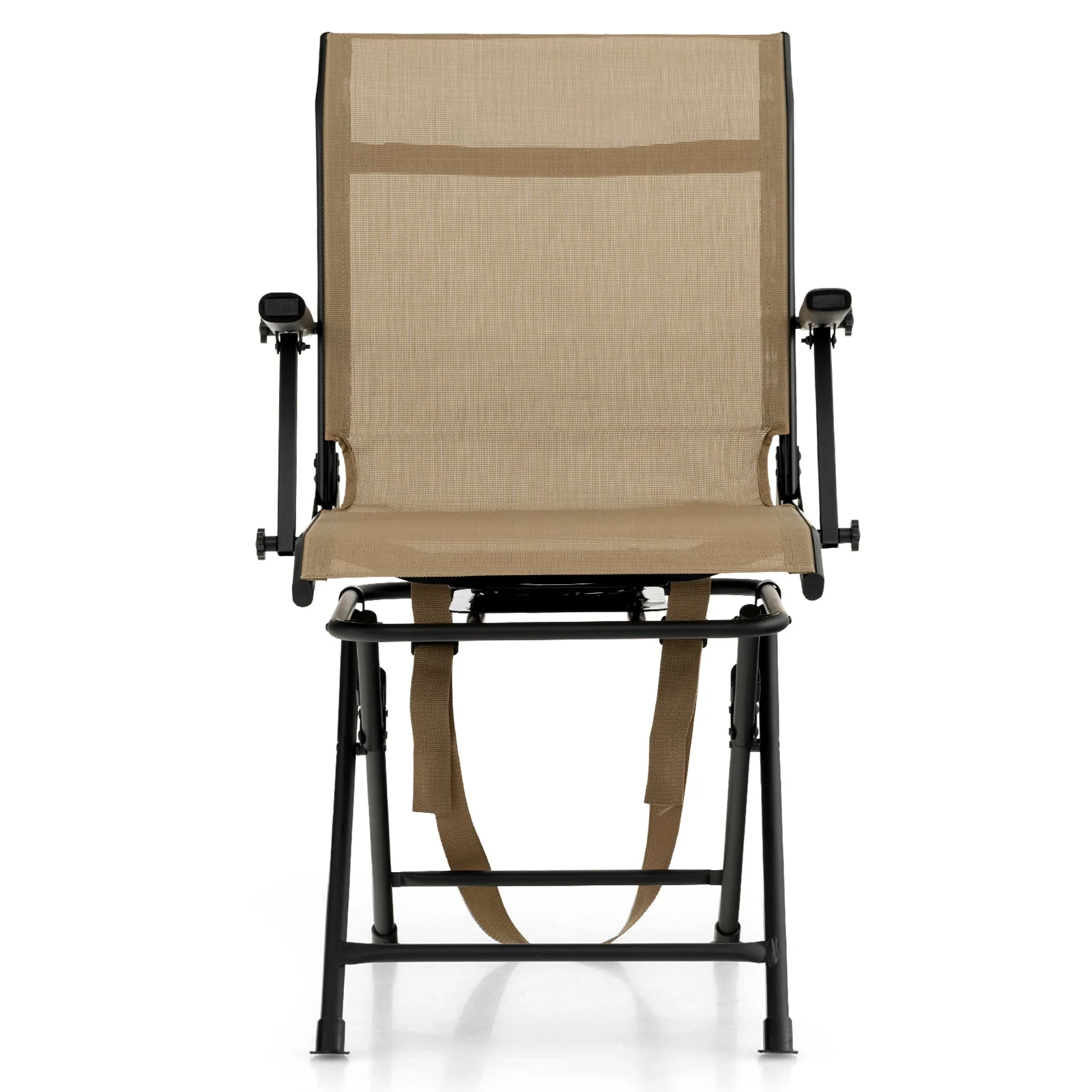 Foldable Swivel Patio Chair with Armrest and Mesh Back - Image 12