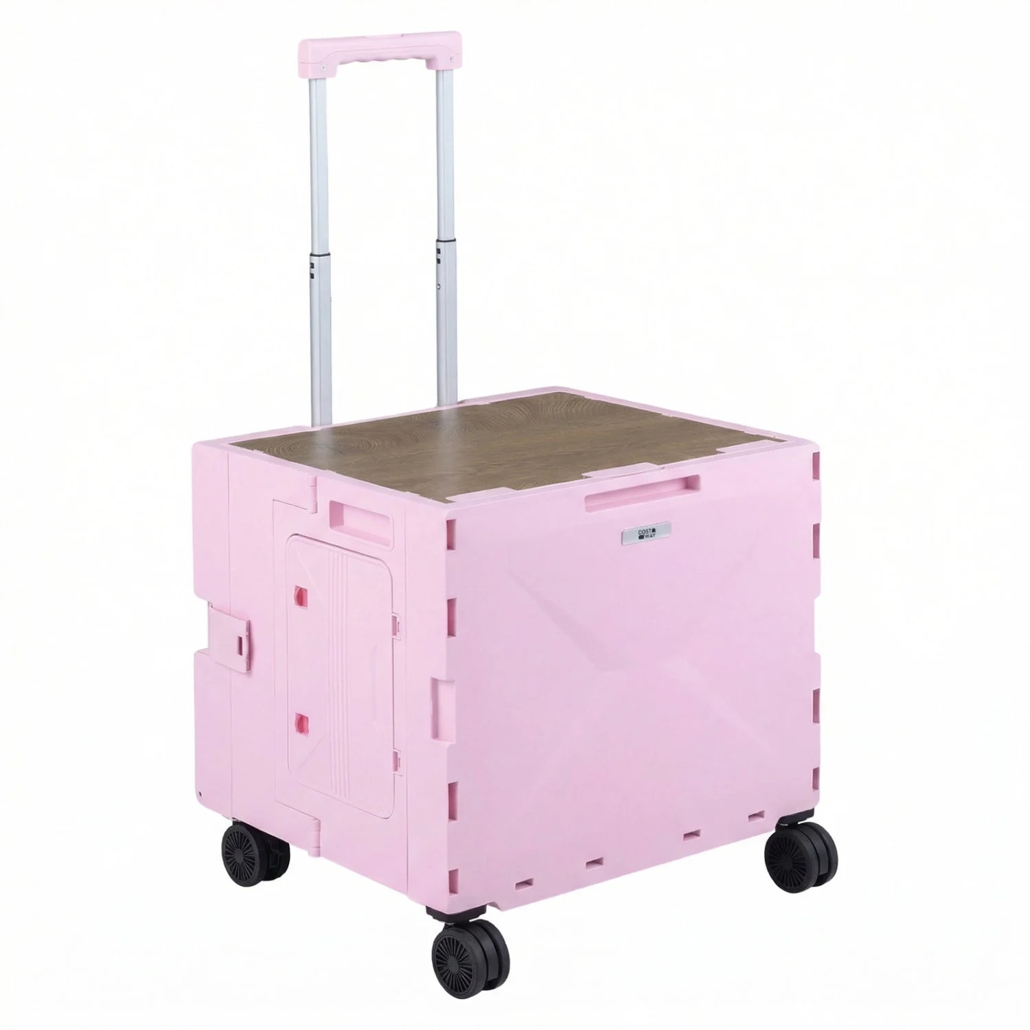 Foldable Utility Cart on 4 Rotate Wheels with Cup Holder - Image 11