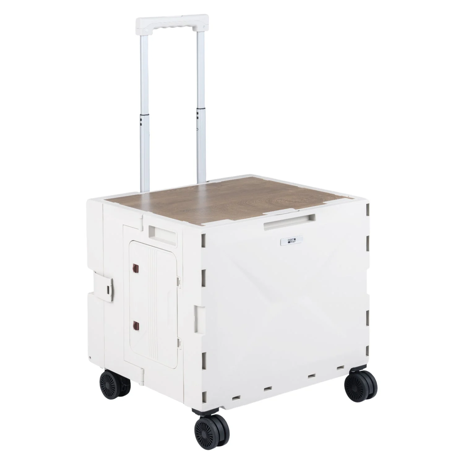 Foldable Utility Cart on 4 Rotate Wheels with Cup Holder - Image 19