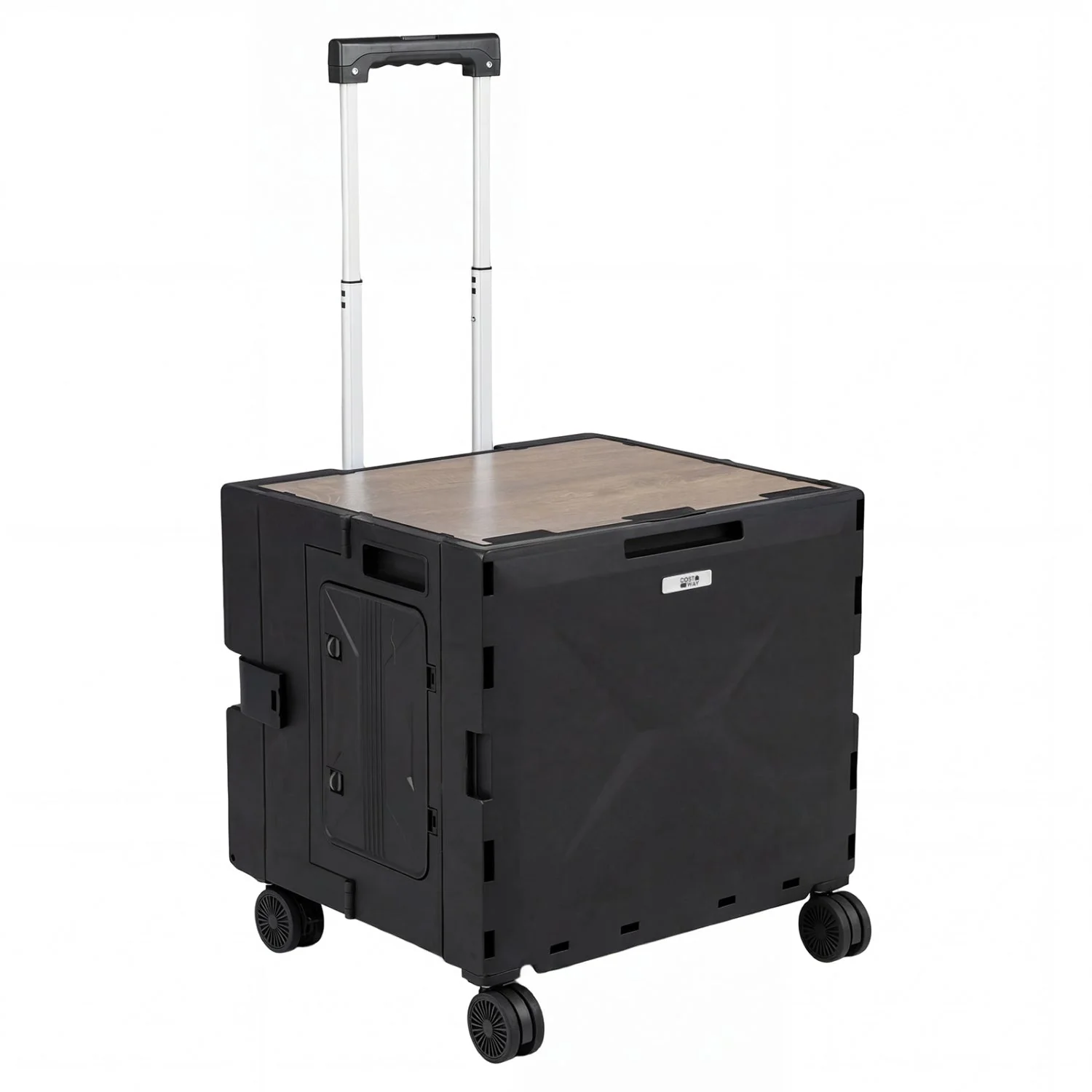 Foldable Utility Cart on 4 Rotate Wheels with Cup Holder - Image 3