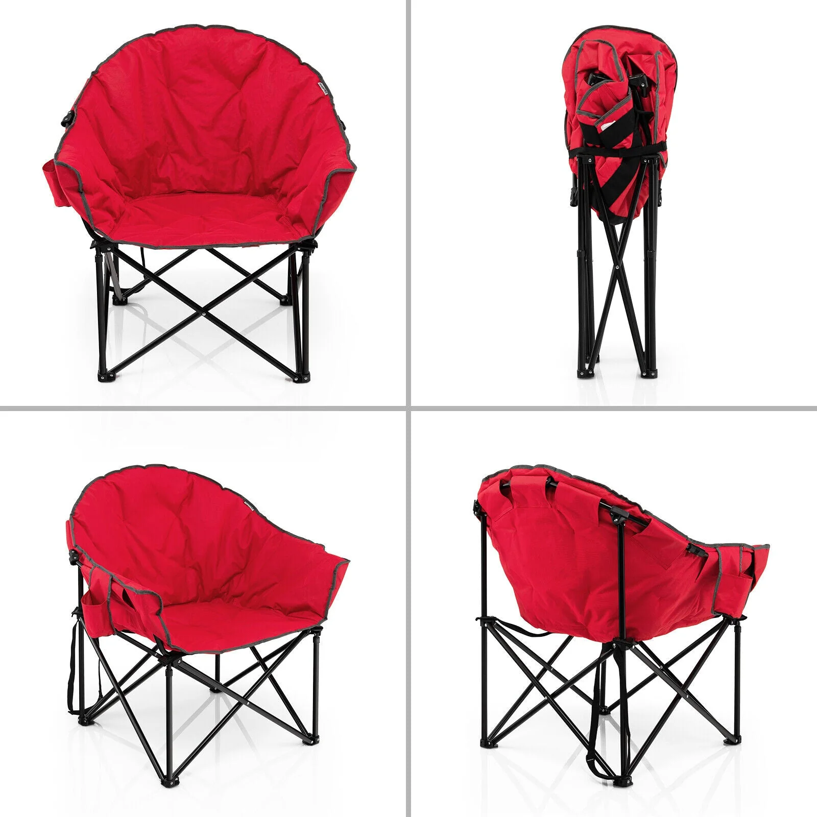 Folding Camping Moon Padded Chair with Carrying Bag - Image 17