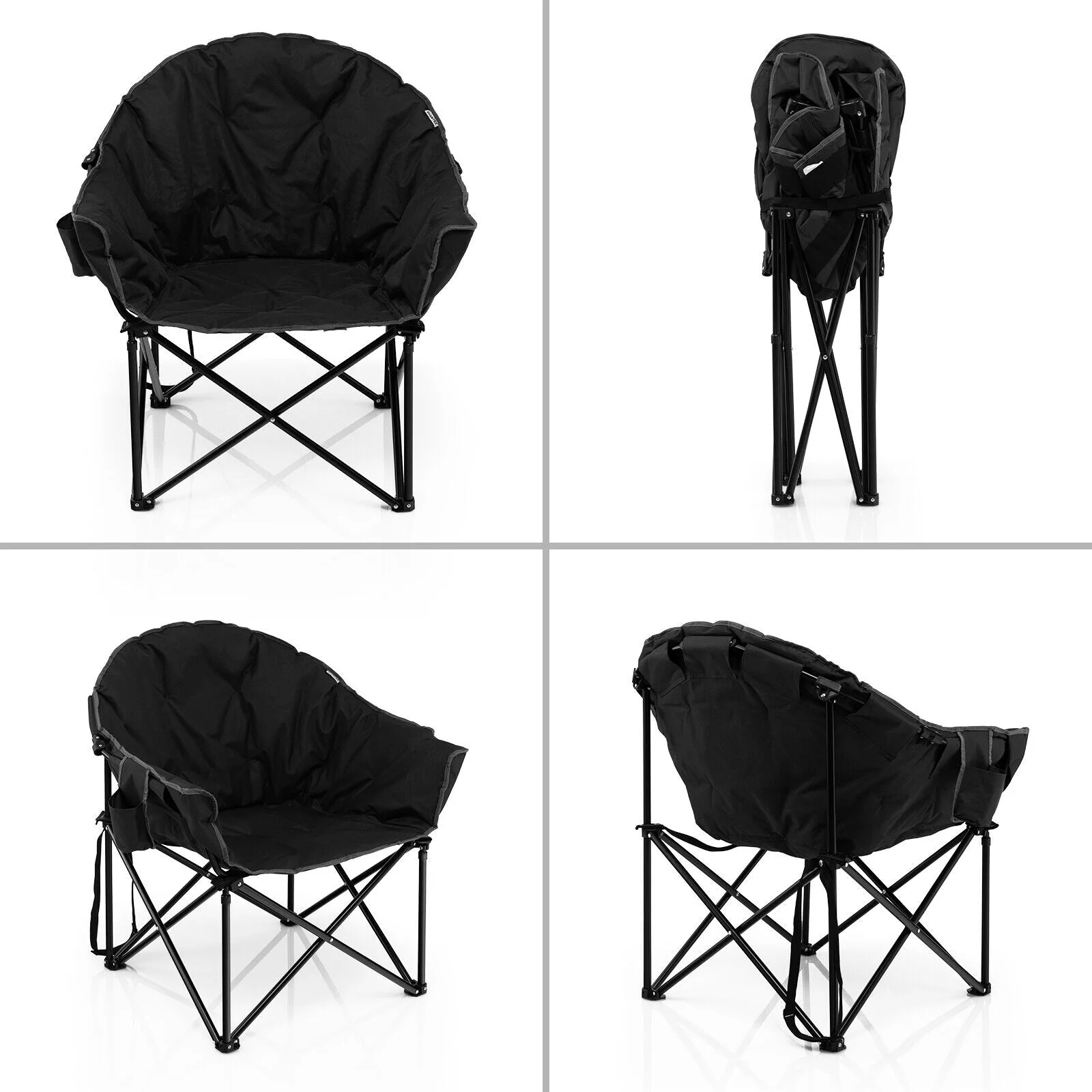 Folding Camping Moon Padded Chair with Carrying Bag - Image 5