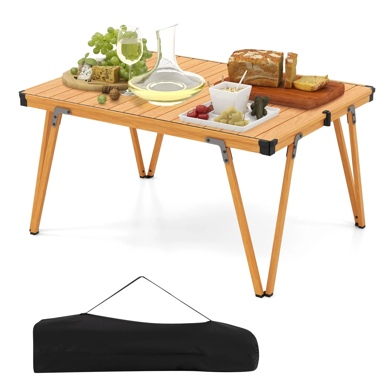 Folding Camping Table Picnic Table with Storage Bag and Waterproof Desktop - Image 4