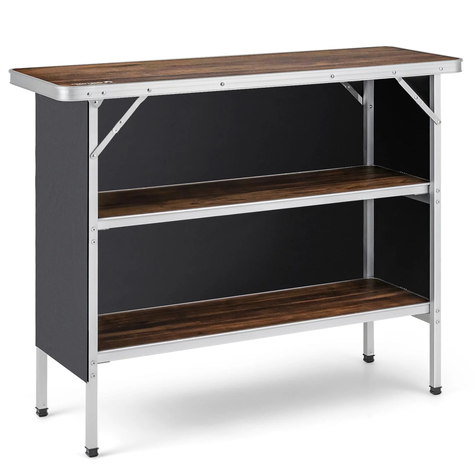 Folding Camping Table with 2-Tier Open Shelves for Outdoor BBQ - Image 3