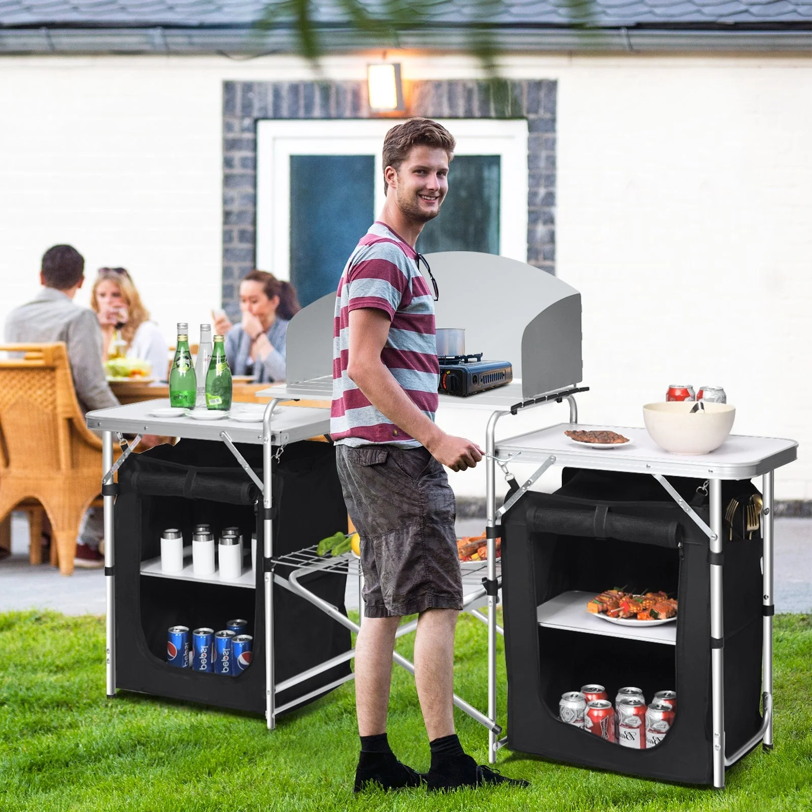 Folding Camping Table with Storage Organizer - Image 6