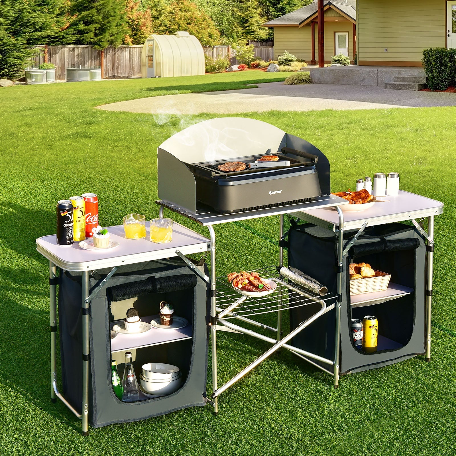 Folding Camping Table with Storage Organizer - Image 9