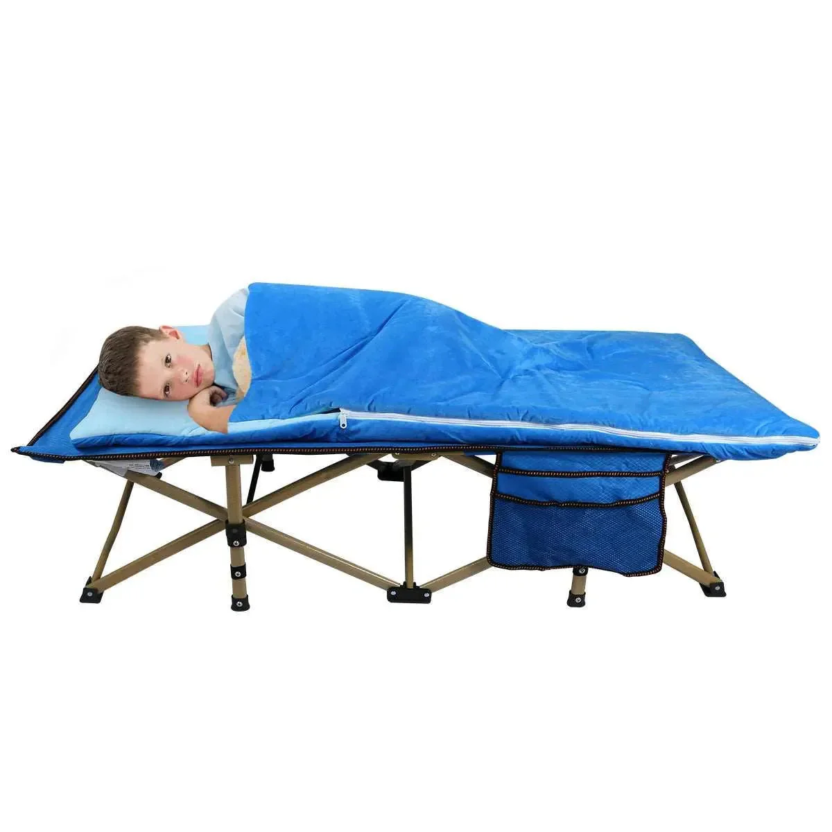 Folding Kids Cot for Sleeping,Blue Pink Navy - Image 8