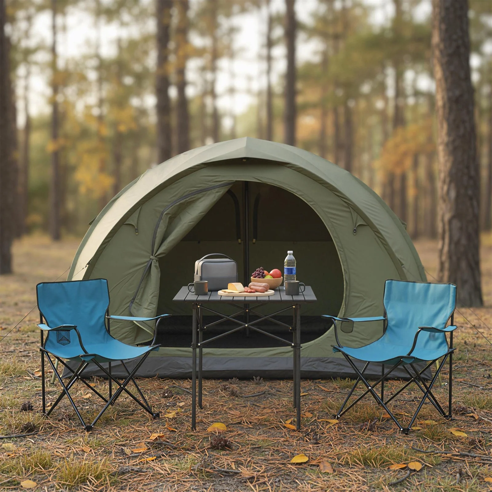 Folding Roll-up Camping Table with Metal Legs - Image 2