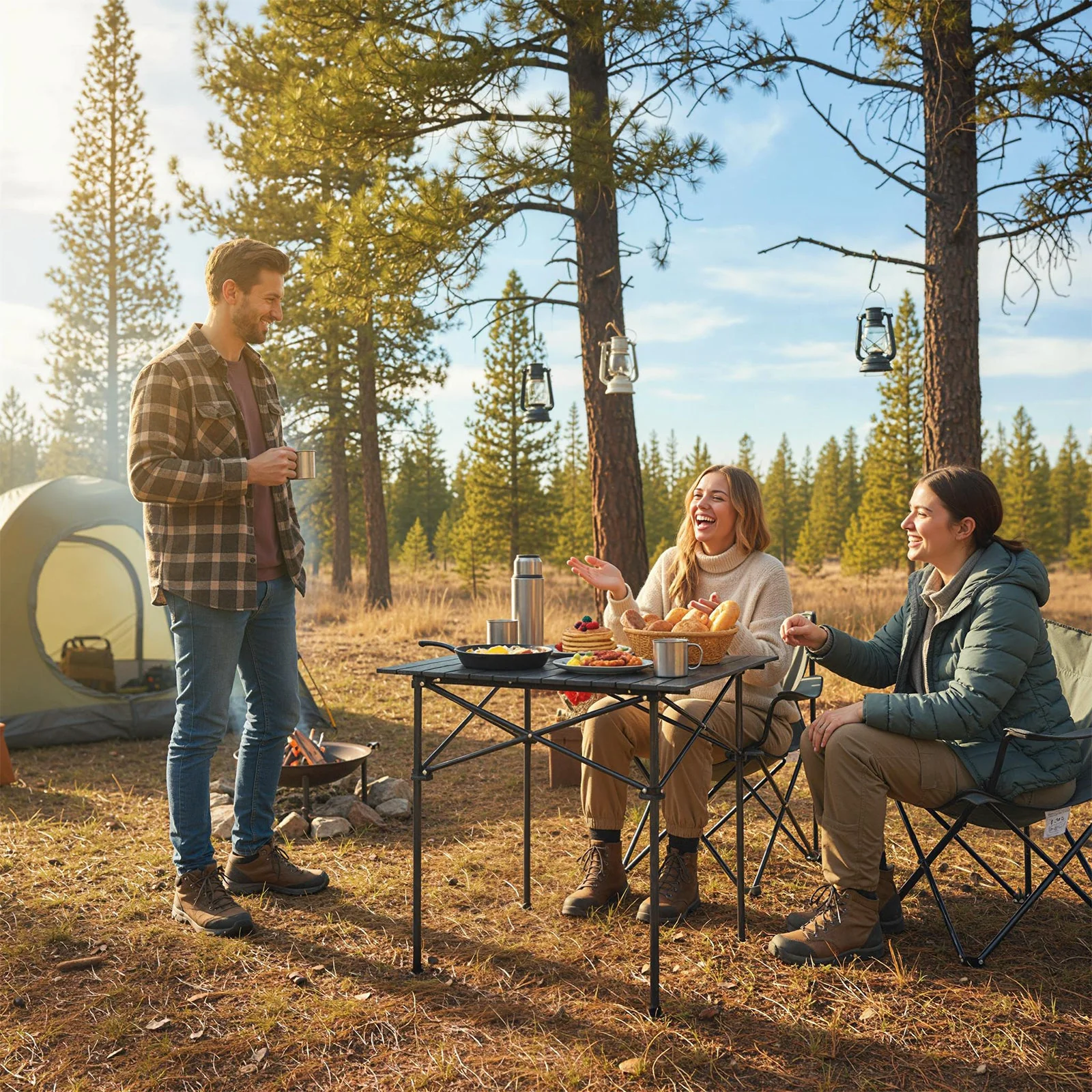 Folding Roll-up Camping Table with Metal Legs - Image 6