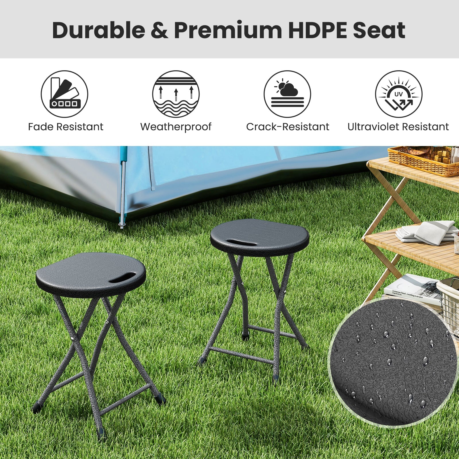 Folding Stool with Built-in Handle for Adults - Image 13