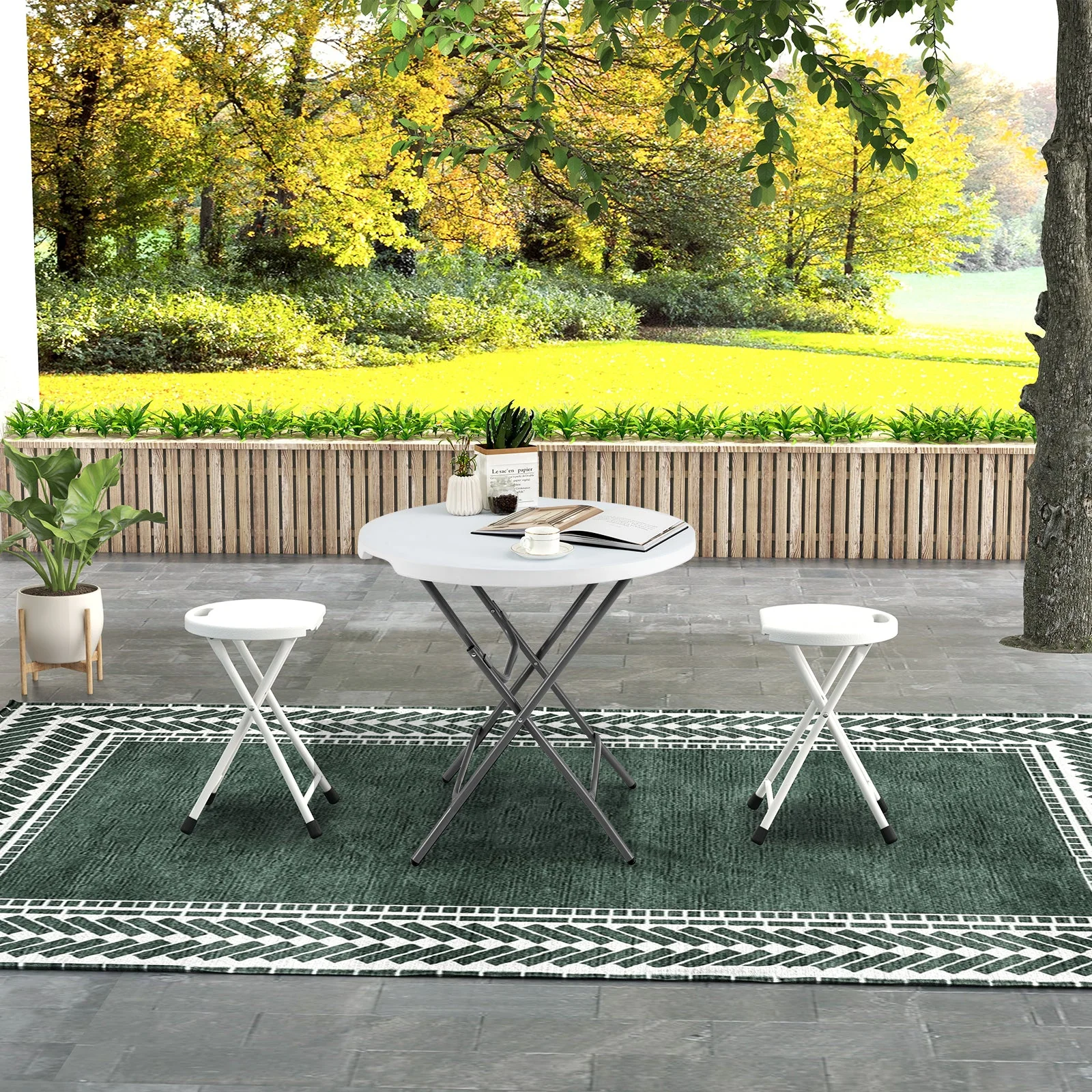 Folding Stool with Built-in Handle for Adults - Image 19