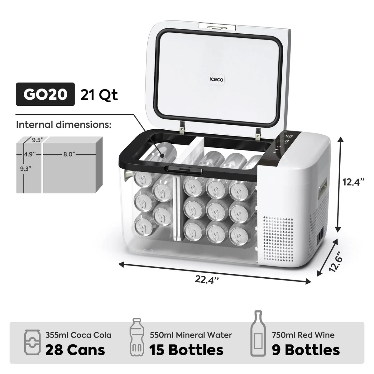 GO20 Dual Zone 12V Portable Freezer| ICECO | 20 LT - Image 13