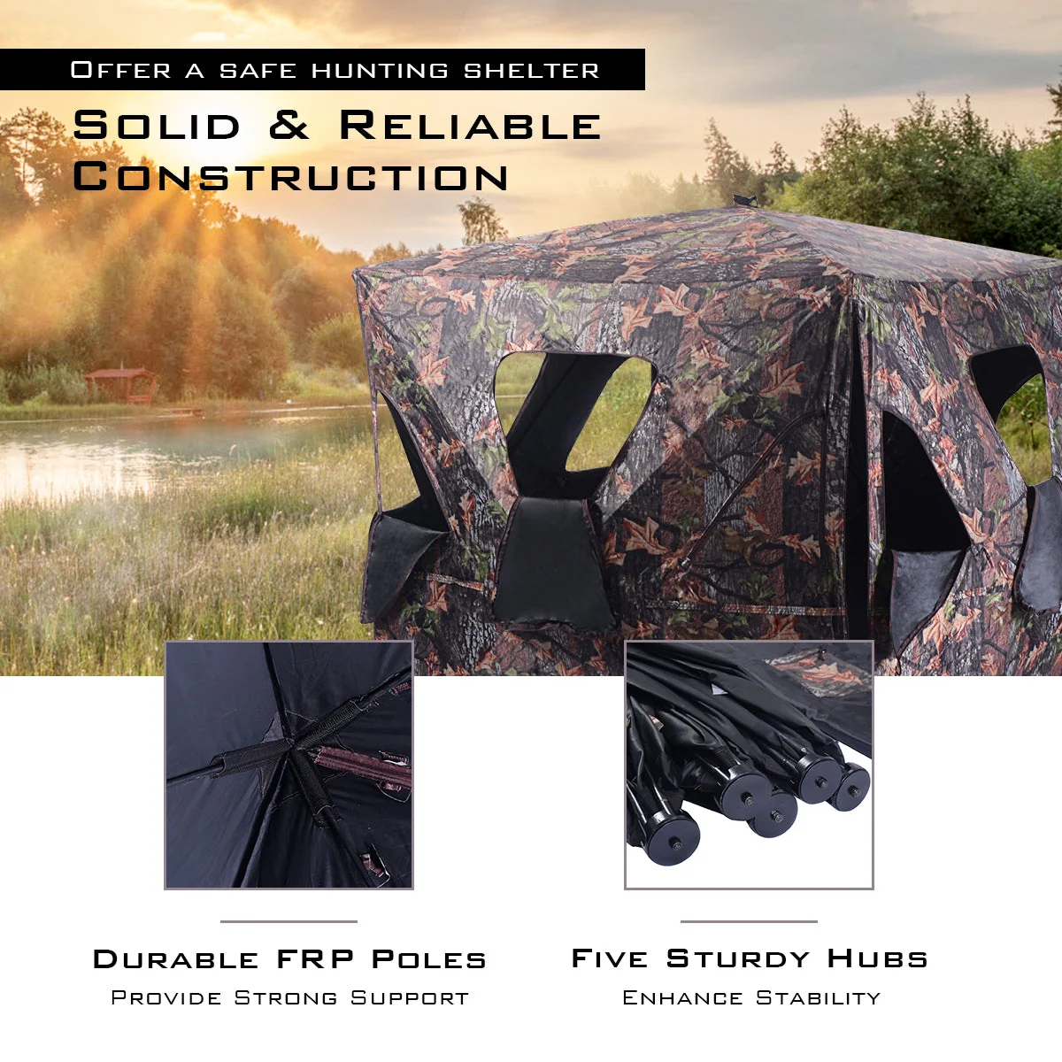 Ground Hunting Blind Portable Deer Pop Up Camo Hunter - Image 5