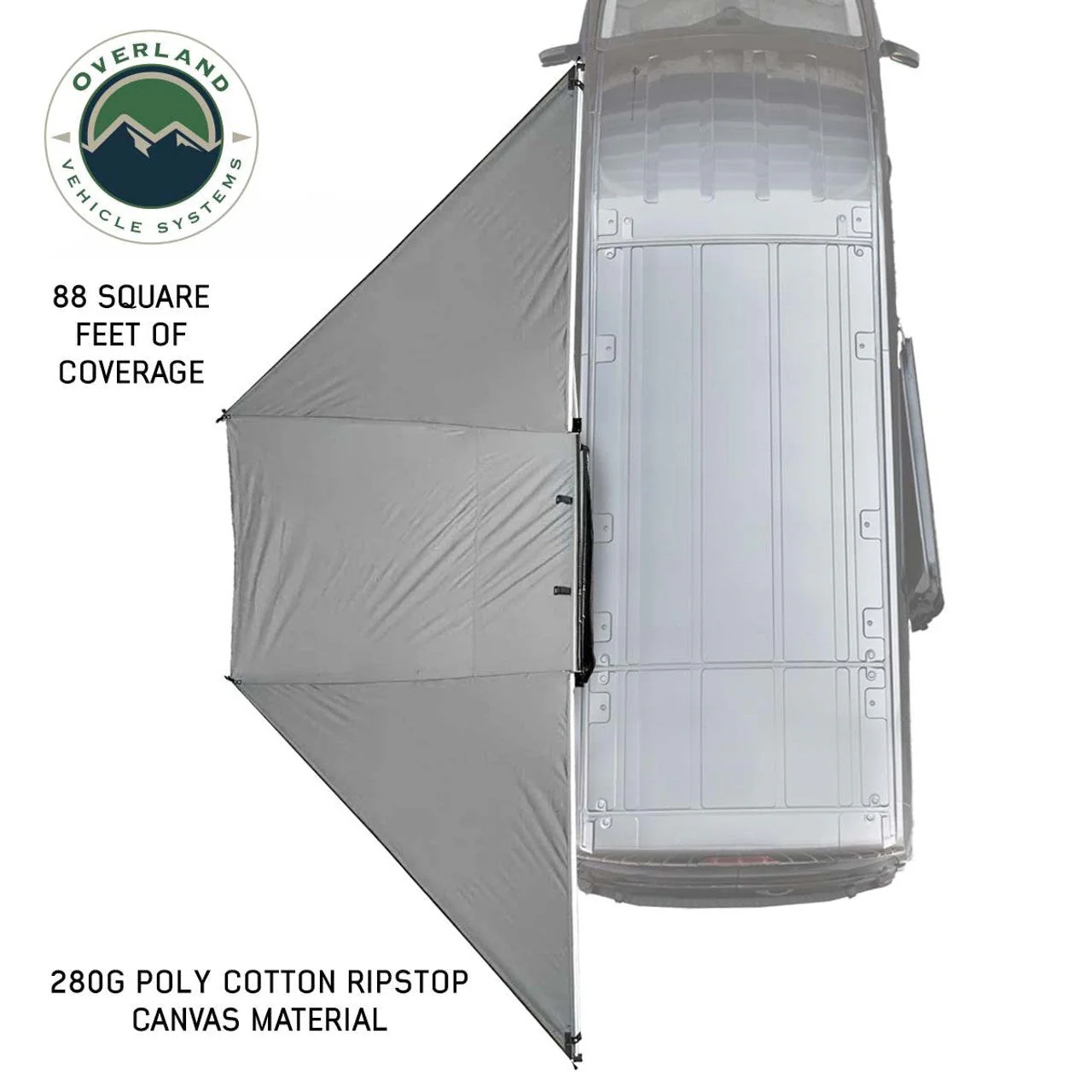 HD Nomadic 180 Degree Awning with Bracket Kit for Mid - High Roofline Vans - Image 5