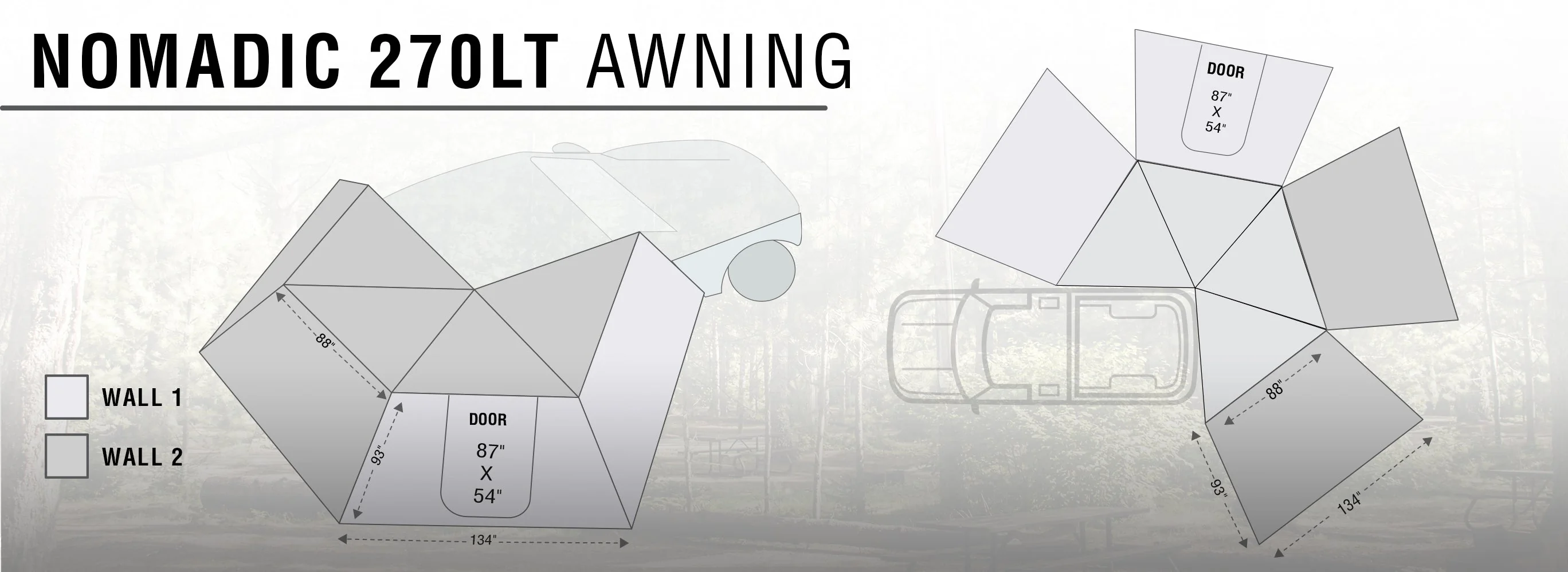HD Nomadic 270 LT Awning & Wall 1, 2, & Mounting Brackets - Driver Side - Image 17