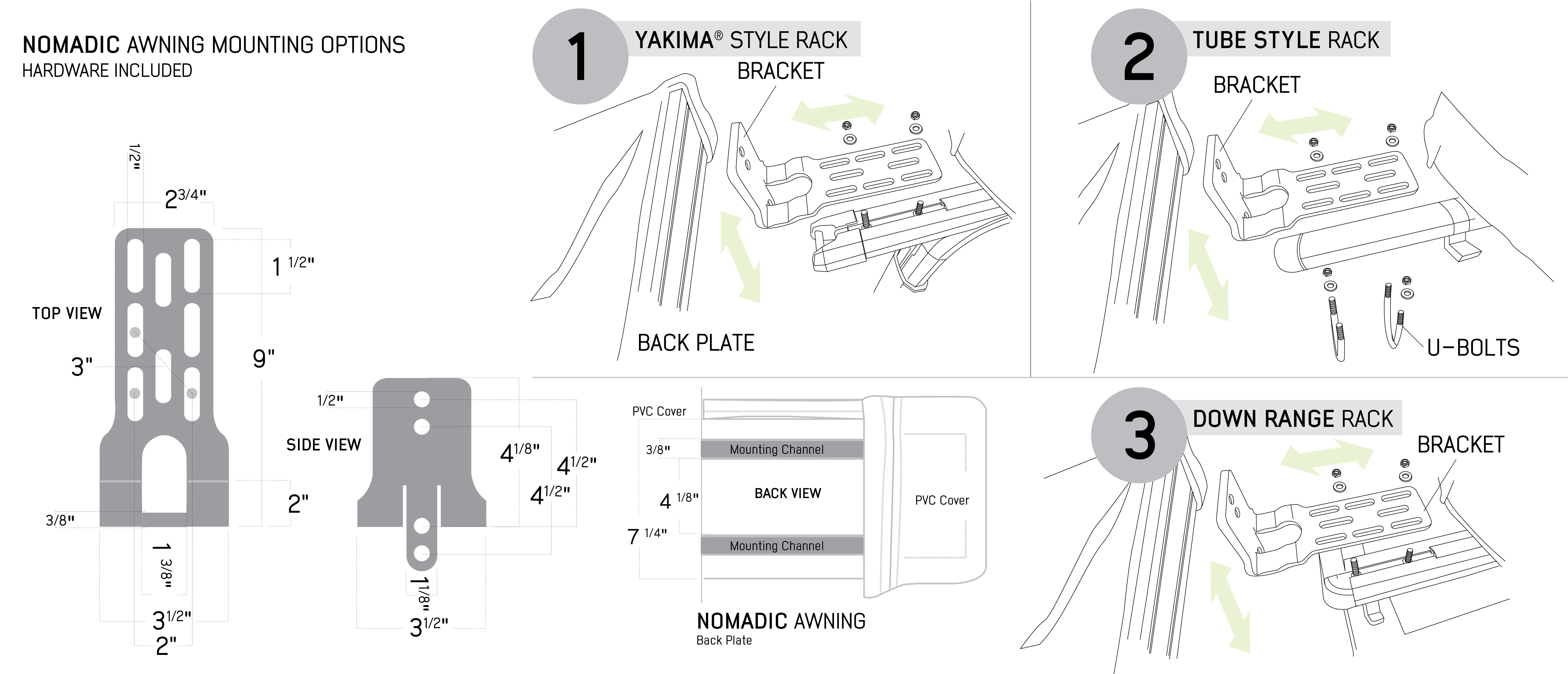 HD Nomadic 270 LT Awning & Wall 1, 2, & Mounting Brackets - Driver Side - Image 30