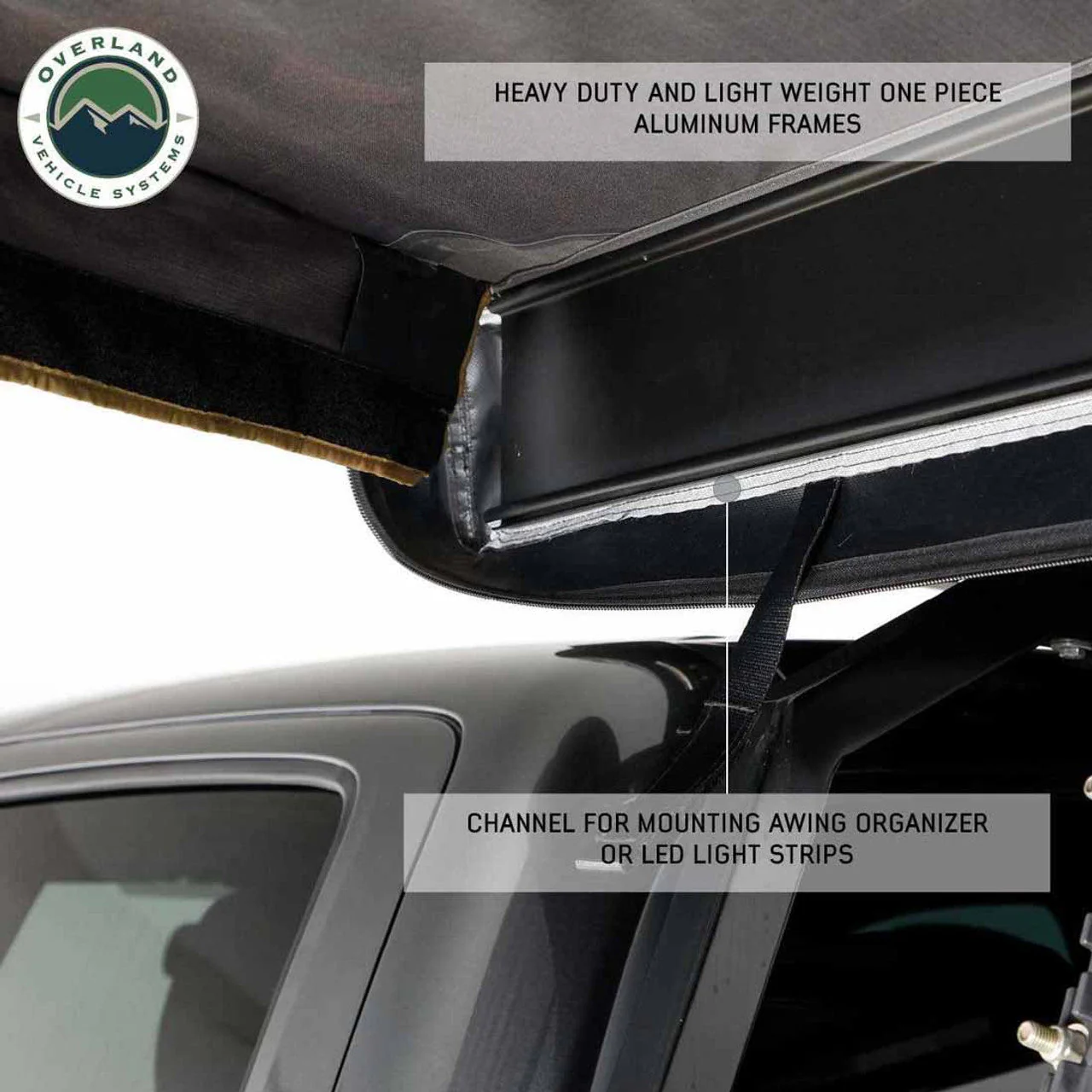 HD Nomadic 270 LTE Awning - Driver Side - Dark Gray with Black Travel Cover Universal - Image 11