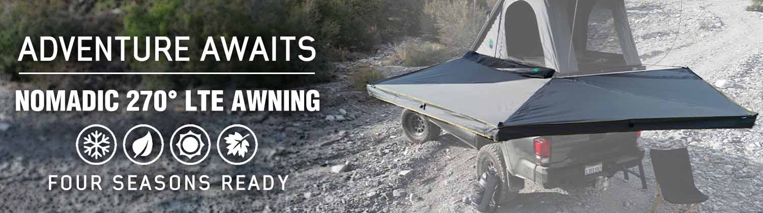 HD Nomadic 270 LTE Awning - Driver Side - Dark Gray with Black Travel Cover Universal - Image 23