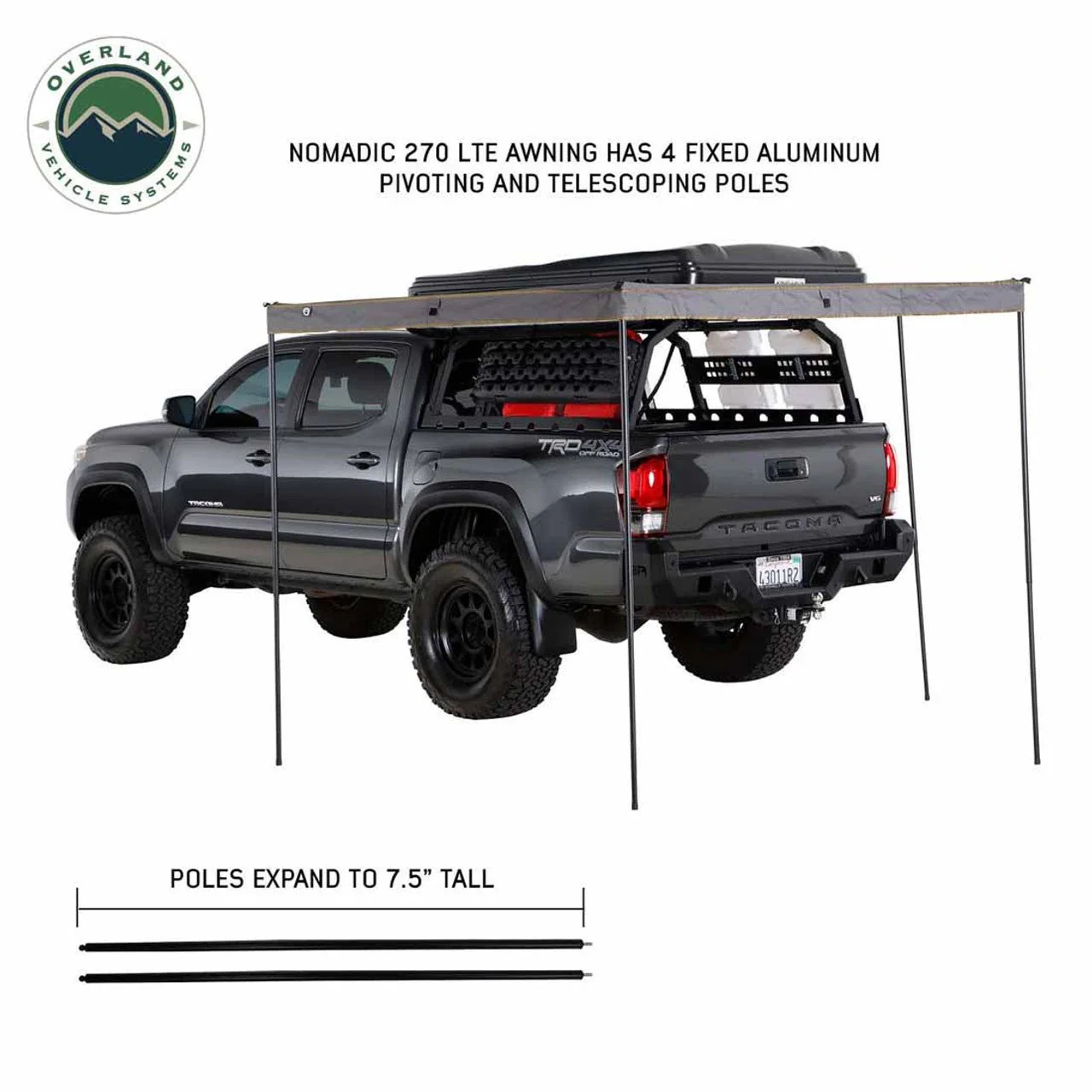 HD Nomadic 270 LTE Awning - Driver Side - Dark Gray with Black Travel Cover Universal - Image 6