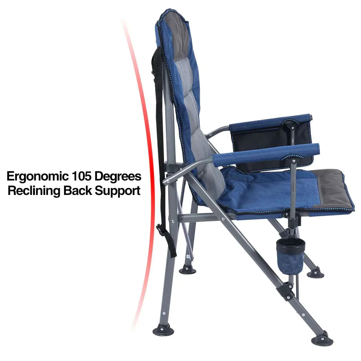 Heavy Duty Folding Camping Chair with High Back & Cup Holder - Image 4