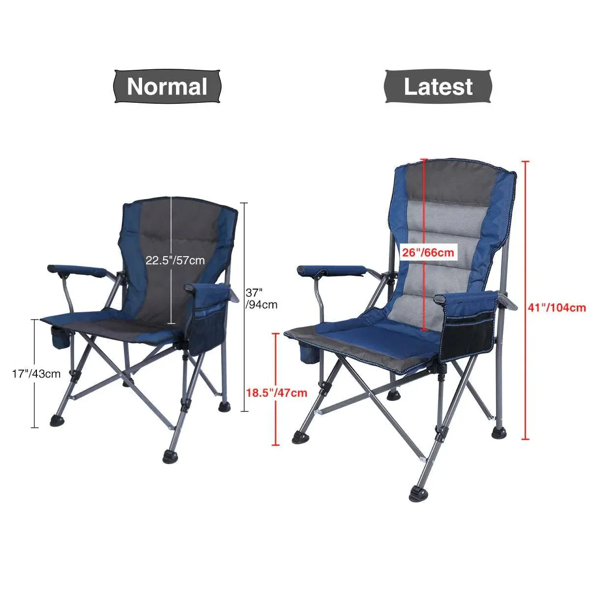 Heavy Duty Folding Camping Chair with High Back & Cup Holder - Image 5